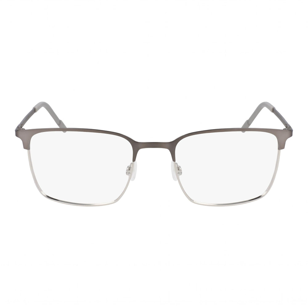 Flexon E1140 Unisex Acetate Frame Eyeglasses with Polycarbonate Lenses Matte Gunmetal Silver 54mm