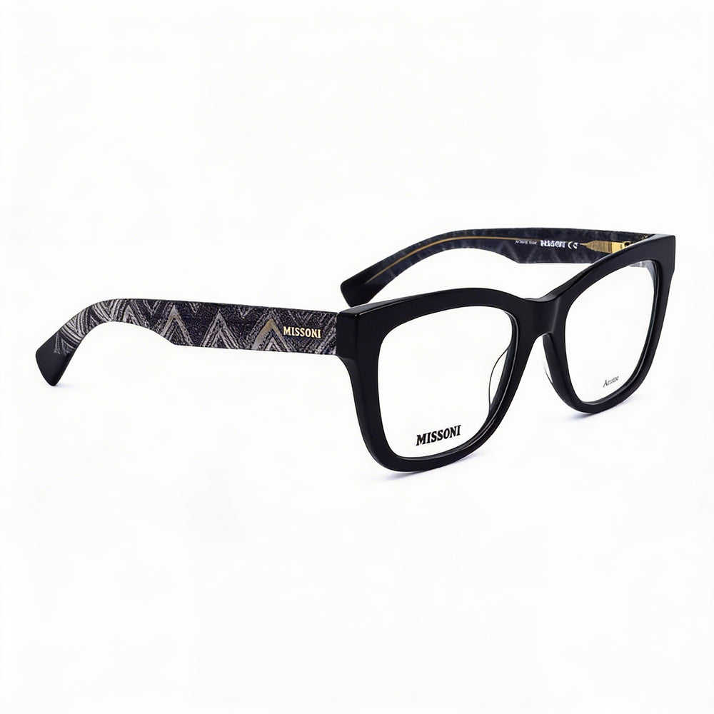 Gafas Missoni Casual para Mujer, Acetato Negro, Tamaño del Armazón 53mm Lente, 19mm Puente, 140mm Patilla