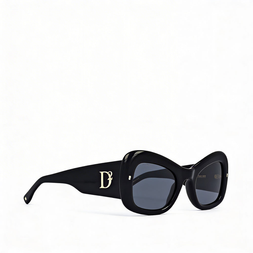 Dsquared2 Modern Unisex Acetate Non-Polarized UV Protection Sunglasses Black Gold 54-25-140