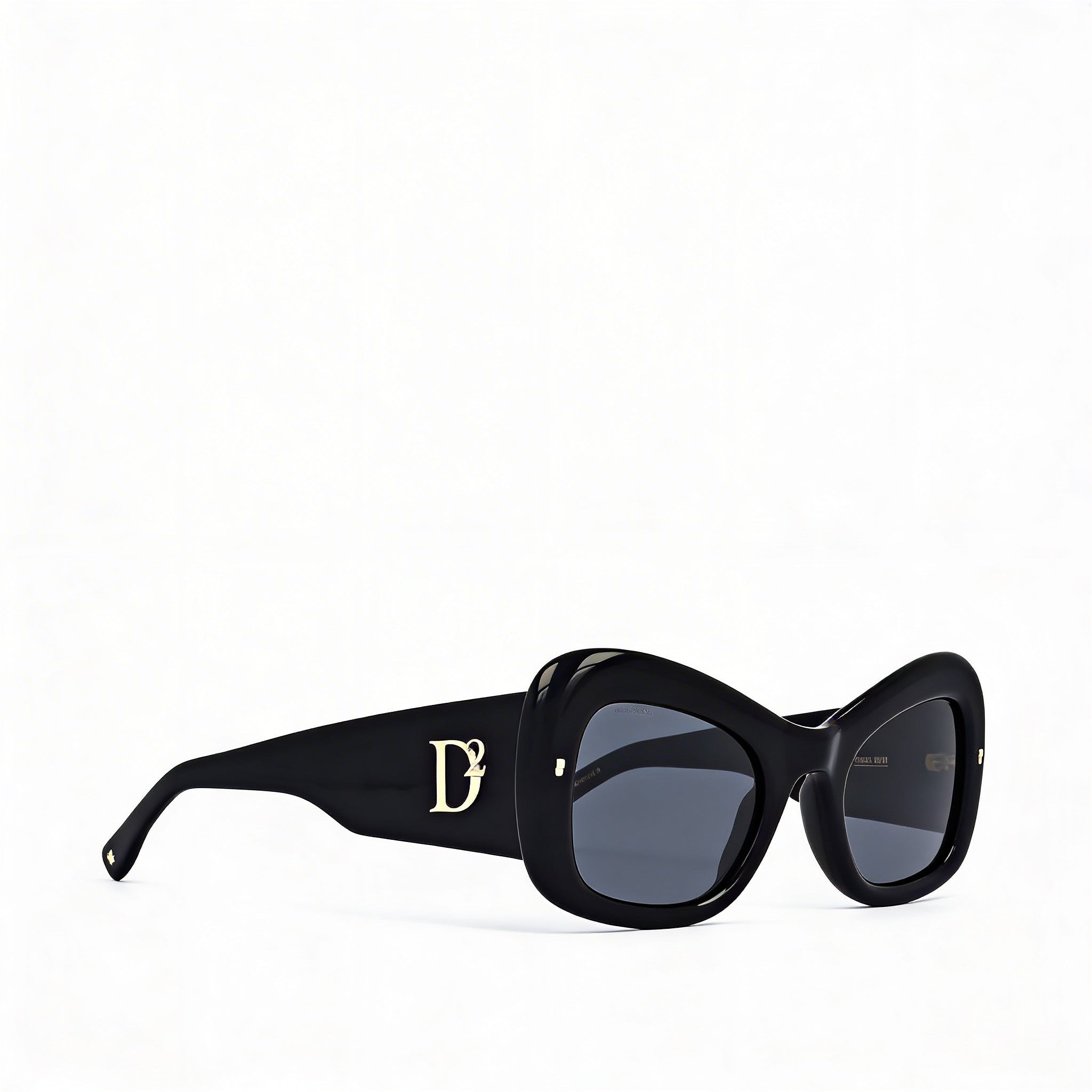 Dsquared2 Modern Unisex Acetate Non-Polarized UV Protection Sunglasses Black Gold 54-25-140, Photo 2