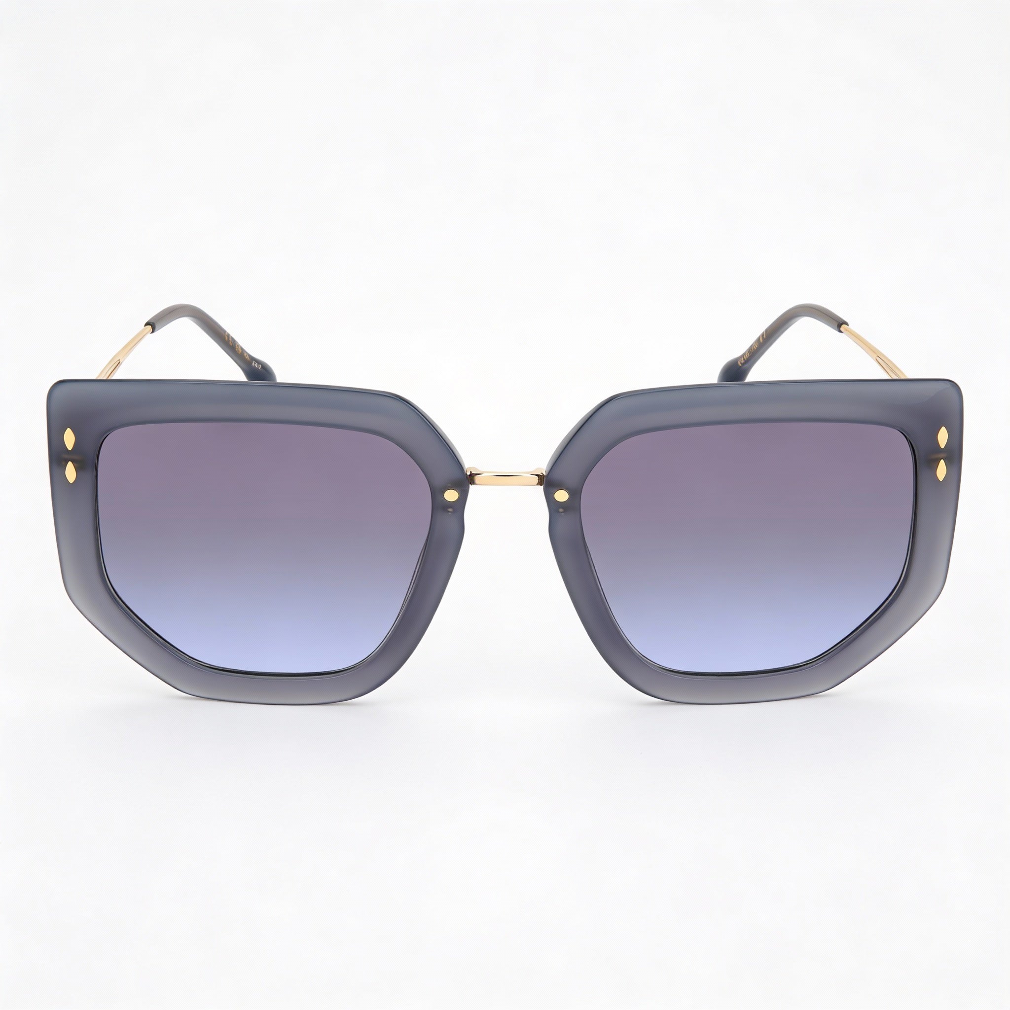 Isabel Marant Windsor Women's Acetate Grey Gold Polycarbonate Non-Polarized Sunglasses 55mm Lens Width, Photo 3