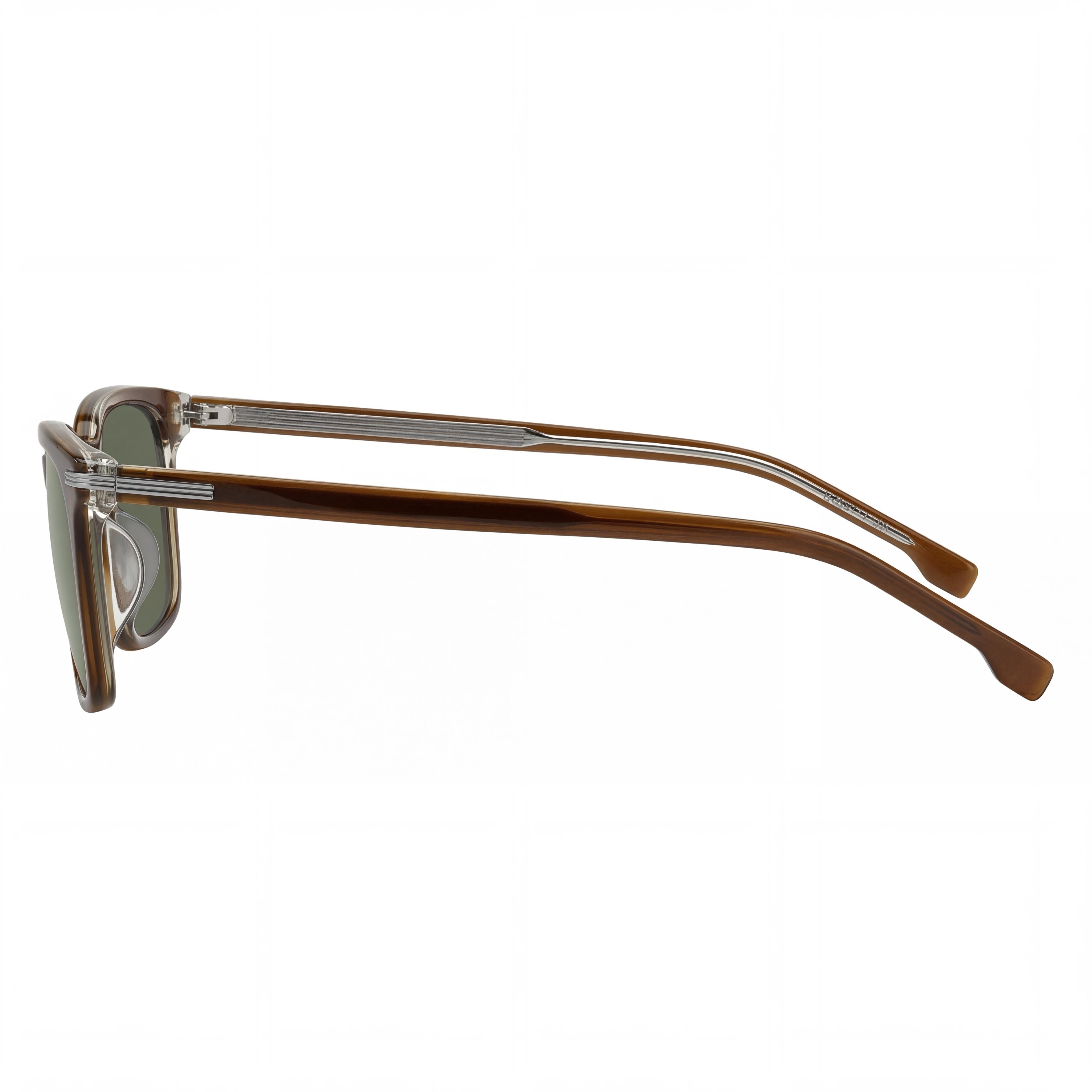 Hugo Boss ADULTO Boss 1669/F/Sk Gafas de Sol de Hombre de Eco Acetato con Montura Marrón y Lentes Verdes con 100% Protección UV 56-18-145, Photo 3