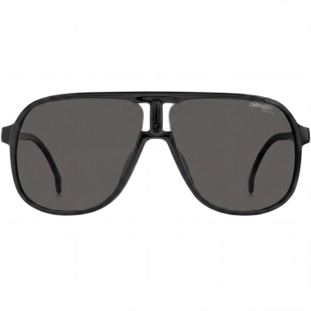 Carrera 1047/S Unisex Square Black Plastic Frame Polarized Grey Lenses UV Protection 62mm
