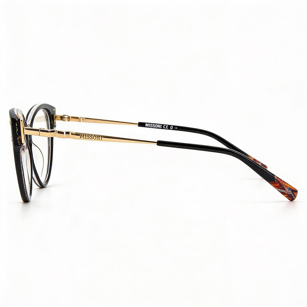 Gafas de sol modernas Missoni para mujer, montura de poliamida negra, lentes de policarbonato negras, 52 mm