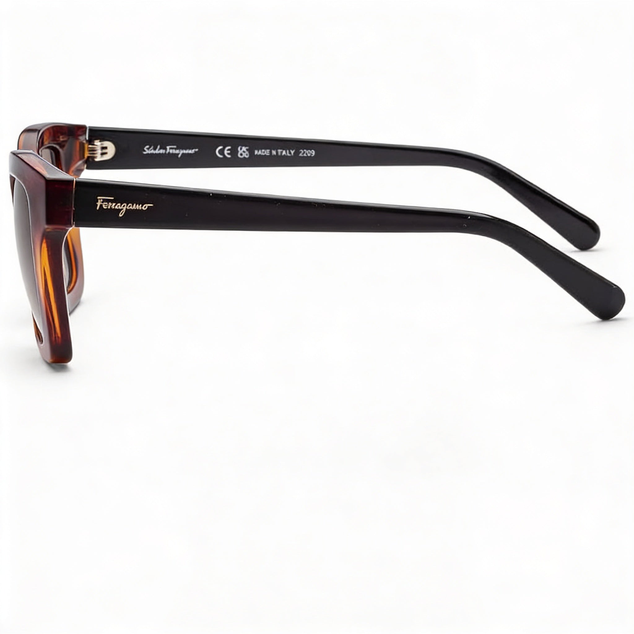 Salvatore Ferragamo Classic Unisex Tortoise Plastic Sunglasses, Brown Gradient Non-Polarized UV Protection, 53mm, Photo 2