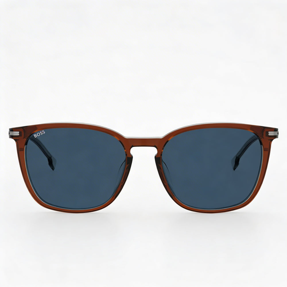 Hugo Boss 1668/F/Sk Men’s Brown Acetate Blue Lens 56mm Non-Polarized 100% UV Protection Sunglasses