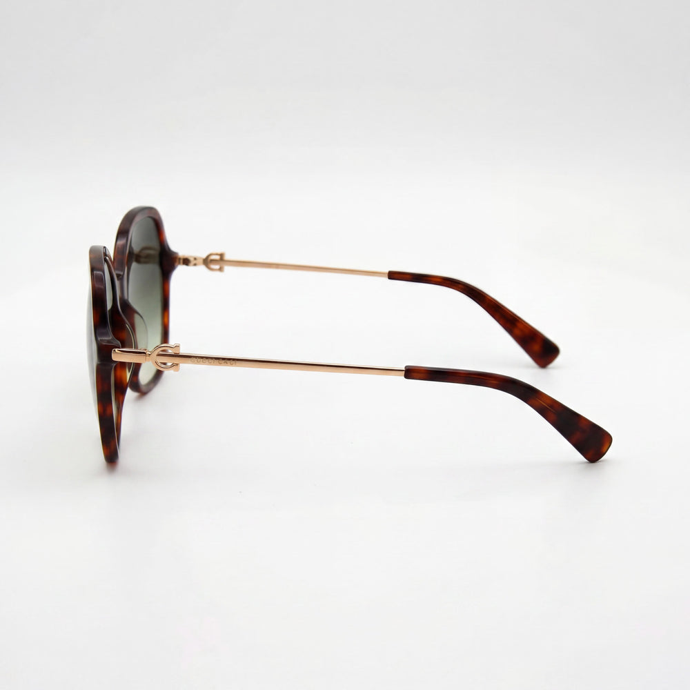 Longchamp LO705S Women's Havana Gold Plastic Butterfly Frame Green Gradient Lens Sunglasses 57mm
