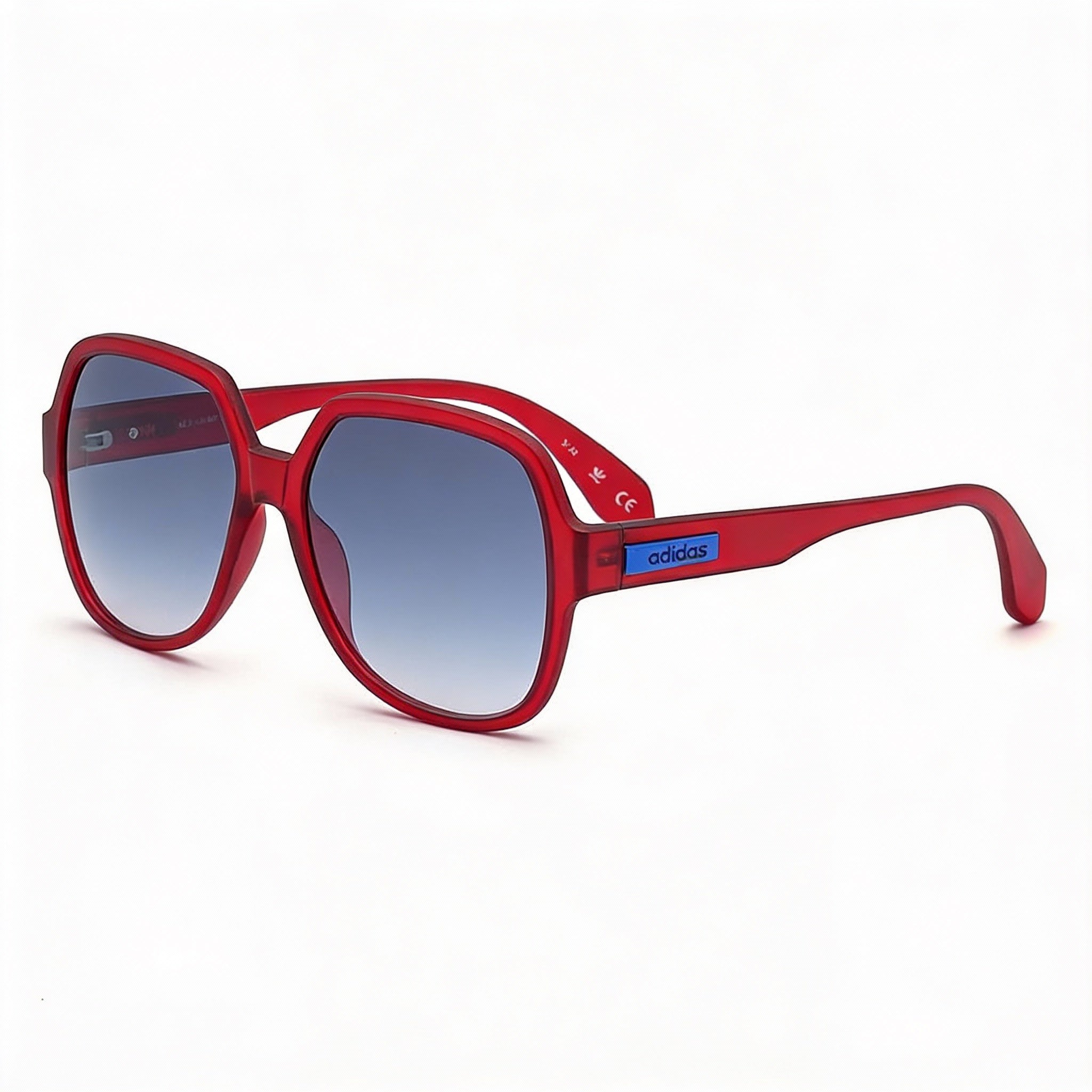 Gafas de sol adidas Contemporaneo para mujer, transparentes, rojas, de acetato, cuadradas, con degradado azul y protección UV, talla 57, Photo 3