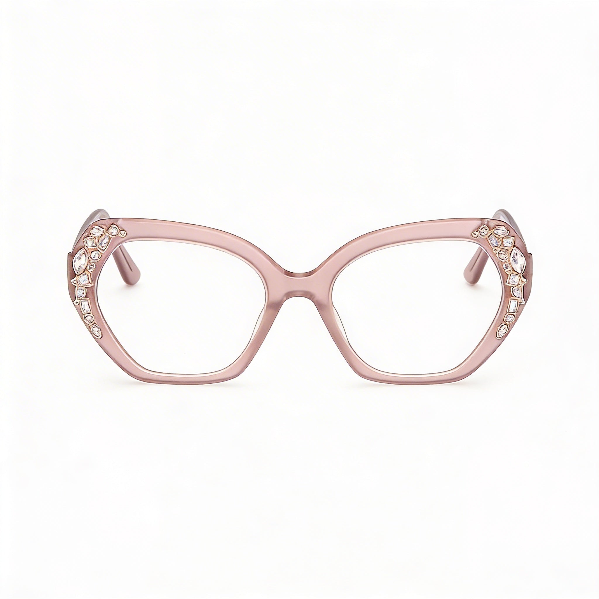 Guess by Marciano Gm50039 Gafas sin graduar de mujer con montura de plástico brillante beige 53-18-140, Photo 3