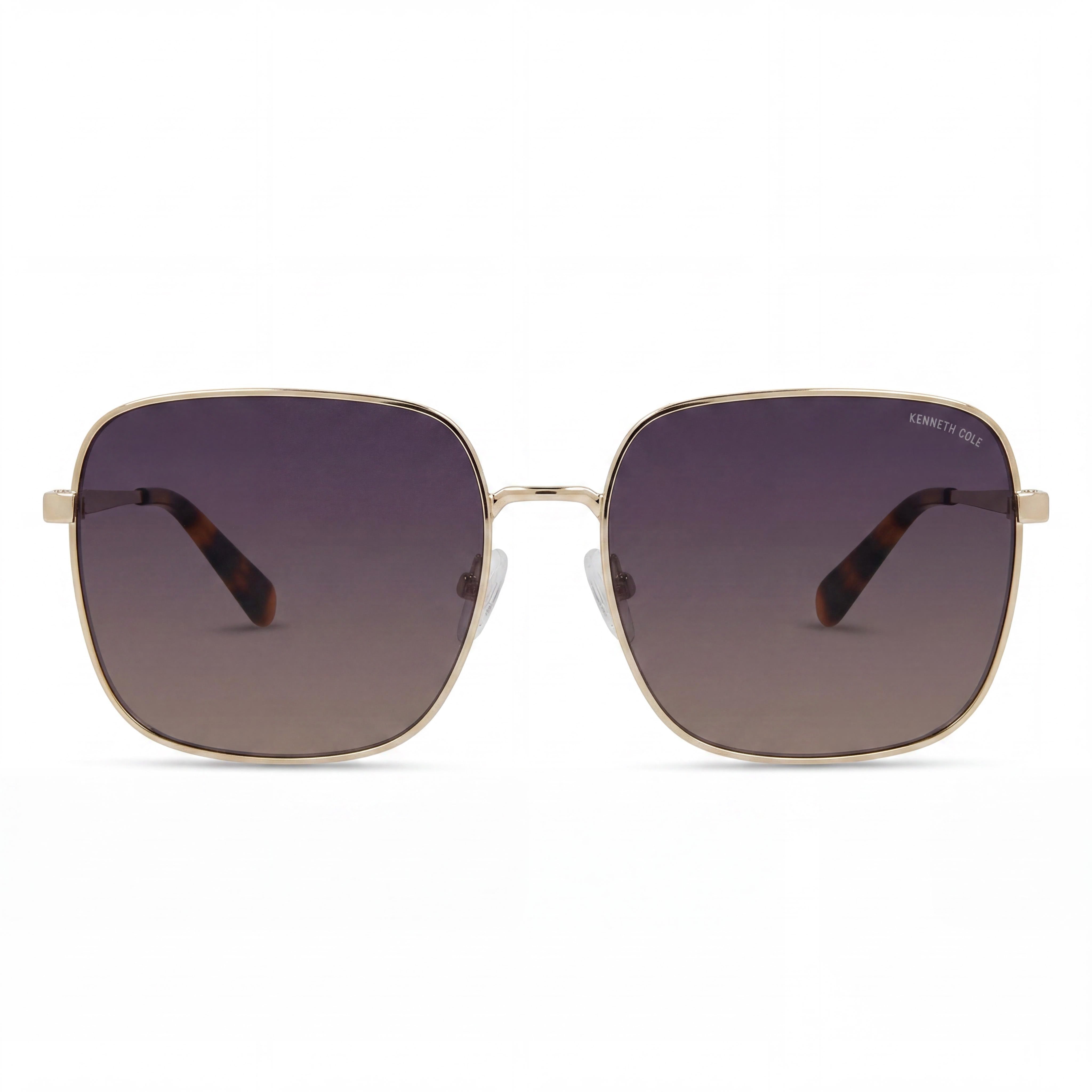Kenneth Cole Kc6032w Women's Metal Sunglasses, Gold Gradient Blue Frame, Gradient Blue Lenses, UV Protected, 60mm, Photo 2