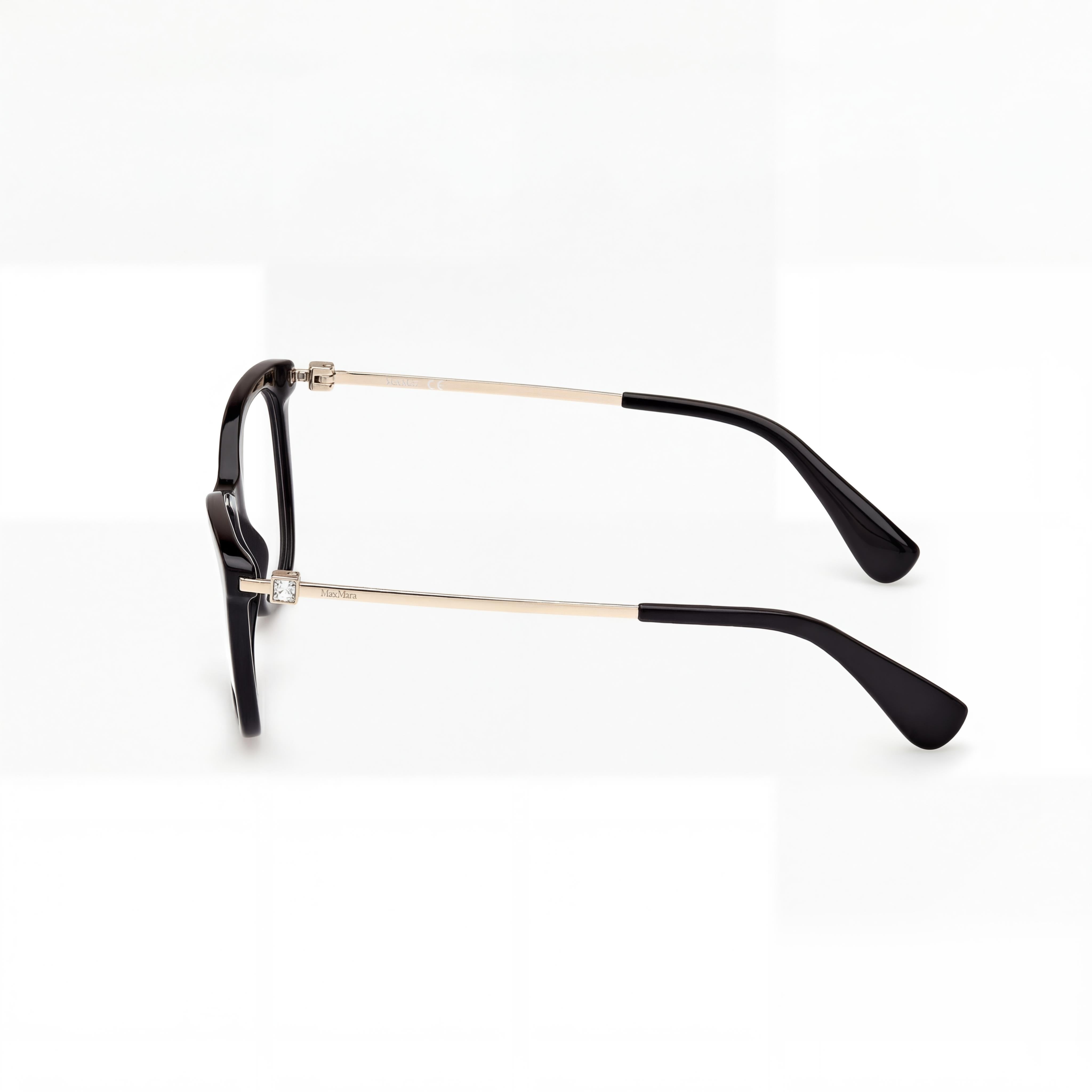 MaxMara Mm5070 Men's Black Lightweight Plastic Full Rim Eyeglasses, Transparent Polycarbonate Lenses, Size 54-14-140, Photo 2