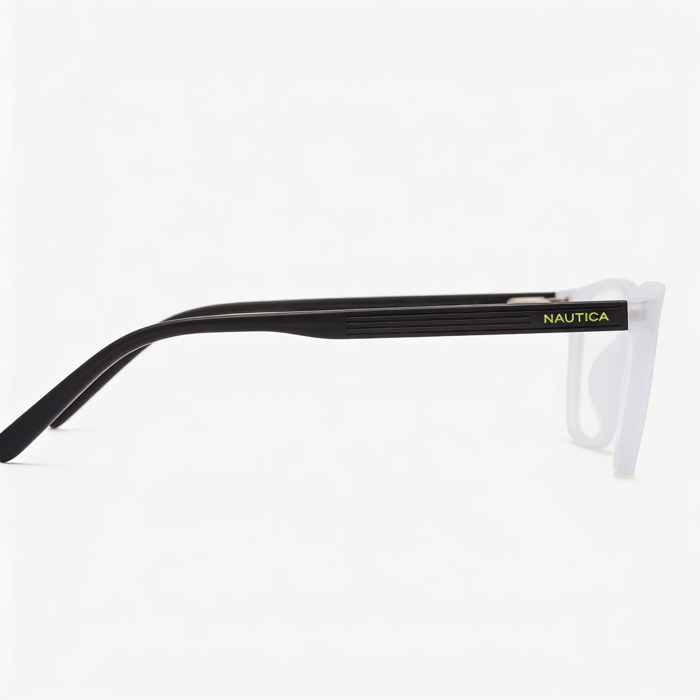 Gafas Nautica N8183 para hombre con montura de metal cristalino mate y lentes transparentes, tamaño 54 mm