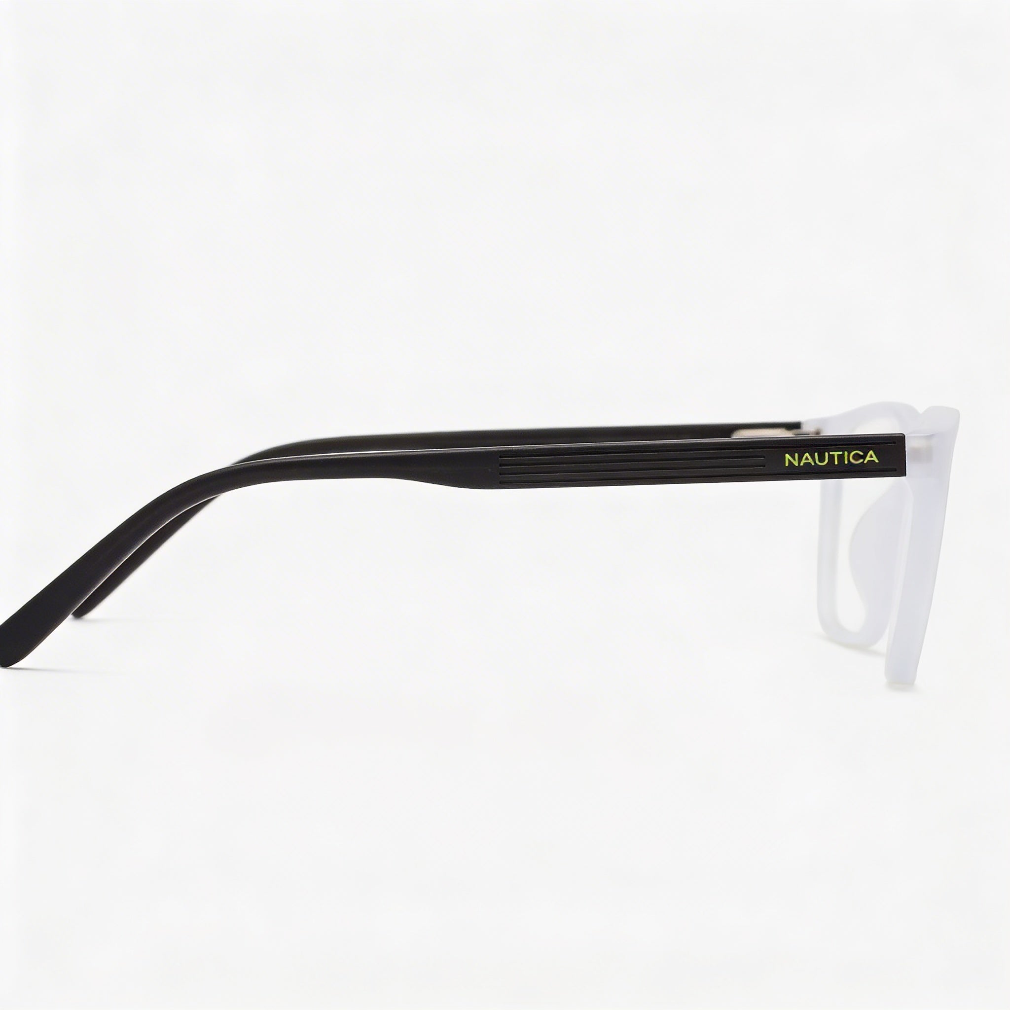 Nautica N8183 Men's Eyewear featuring a Matte Crystal Metal Frame and Clear Lenses, Size 54mm, Photo 3