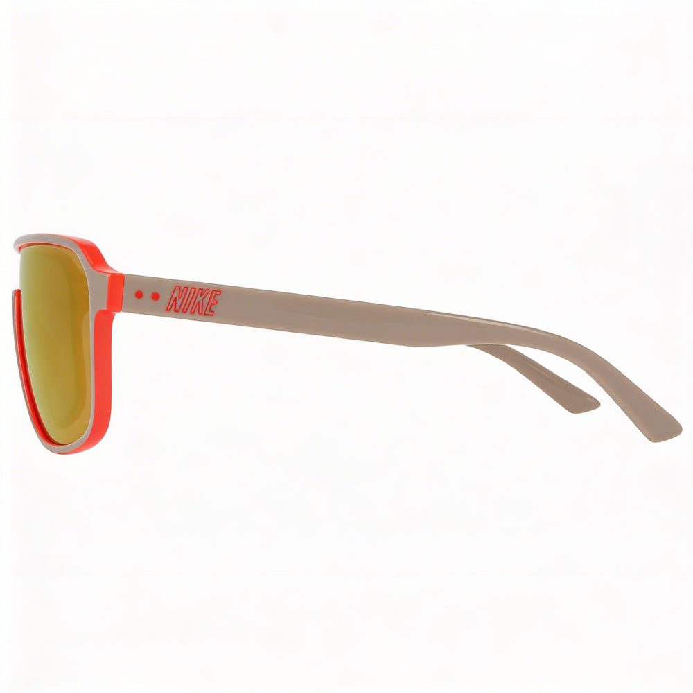 Nike Vintage Flyer Mirrored Unisex Sunglasses, College Grey Orange Flash Plastic Frame, Brown Orange Mirror Lenses, 100% UV, 64mm