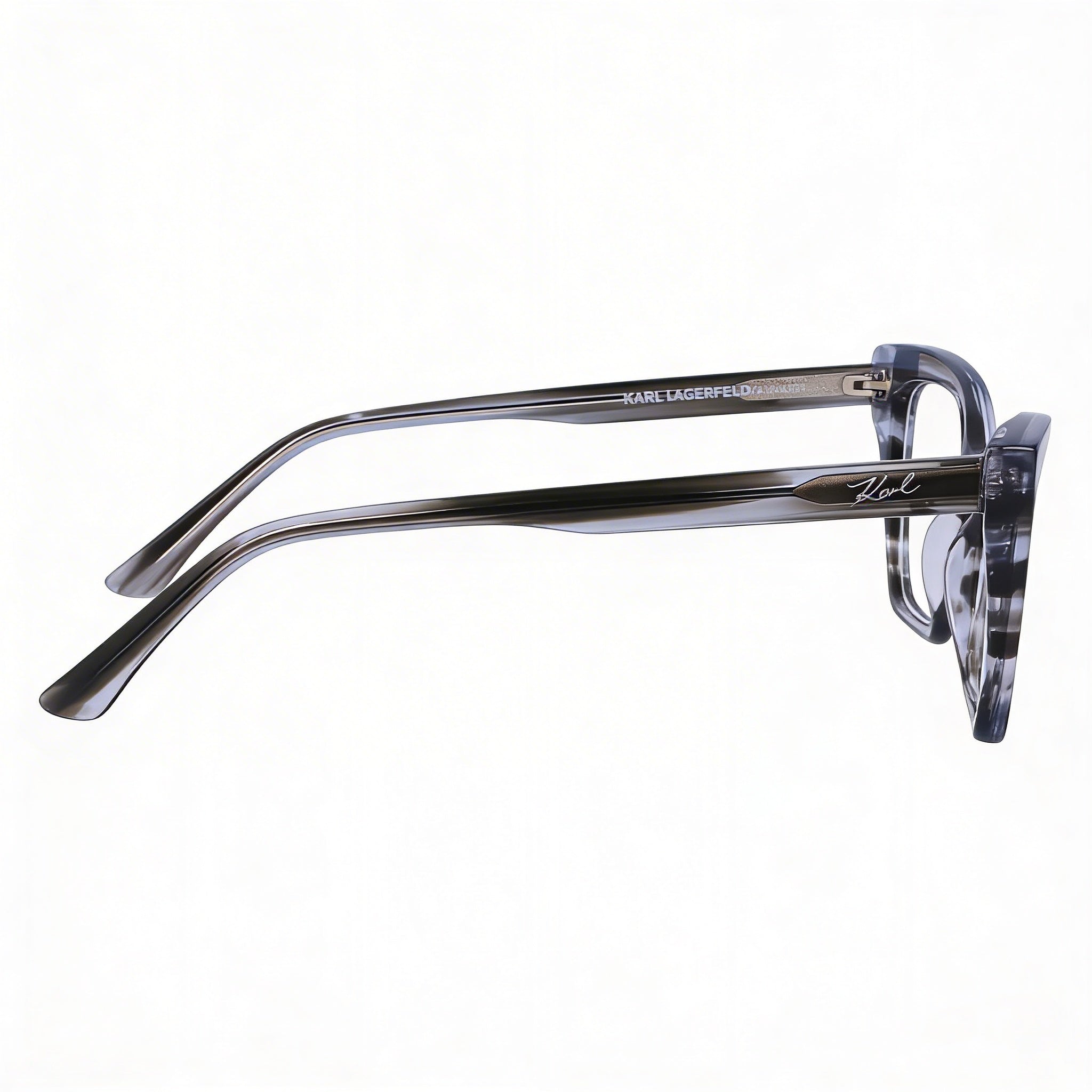Montura de acetato para mujer KARL LAGERFELD Modern KL6134 en gris a rayas con lentes no polarizadas de 52 mm, Photo 3