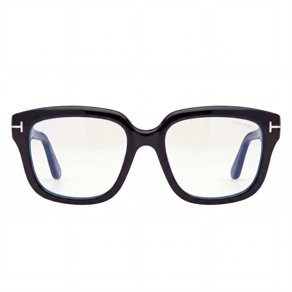 Marcolin Ft6094-b Women's Shiny Black Blue Filter Plastic Non-Polarized Black Lens Sunglasses 54-19-140