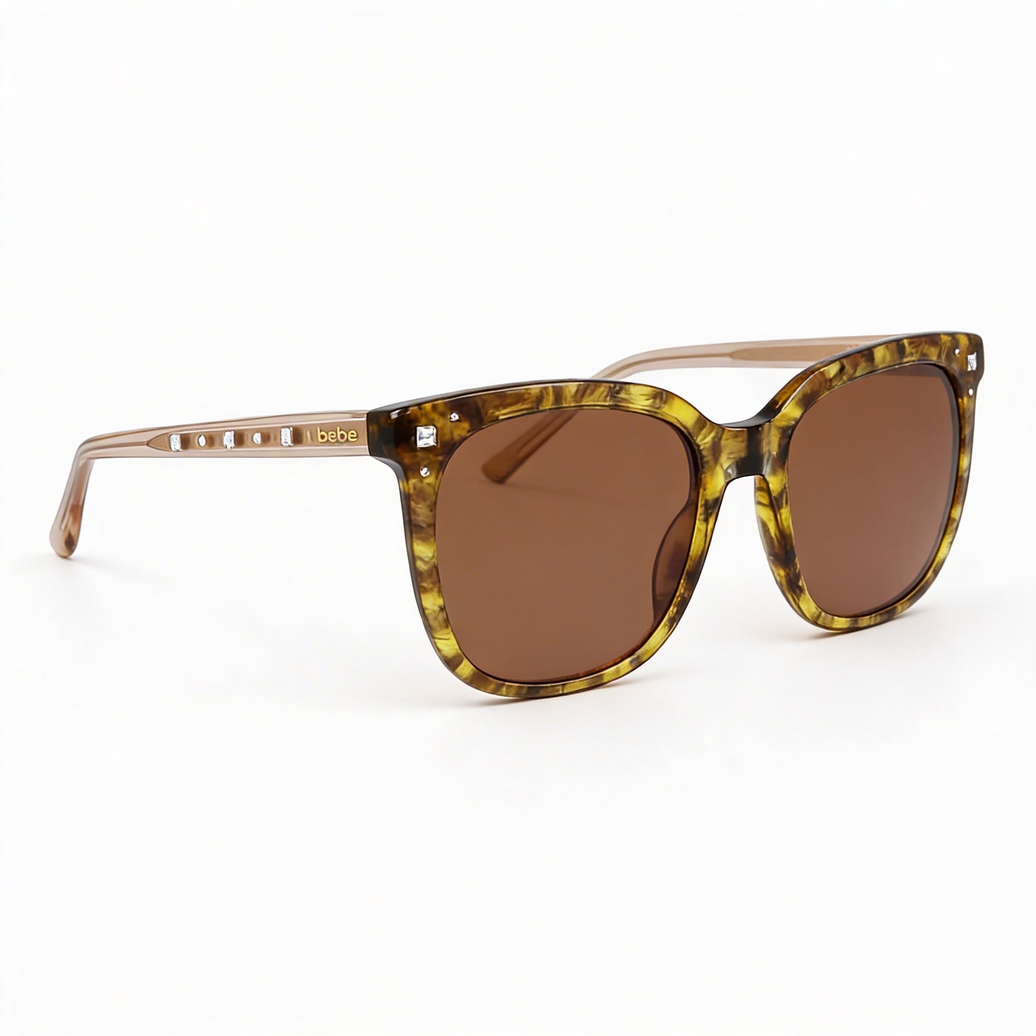 bebe Women's Topaz Plastic Frame Acetate Lens Sunglasses with UV Protection, Photo 3