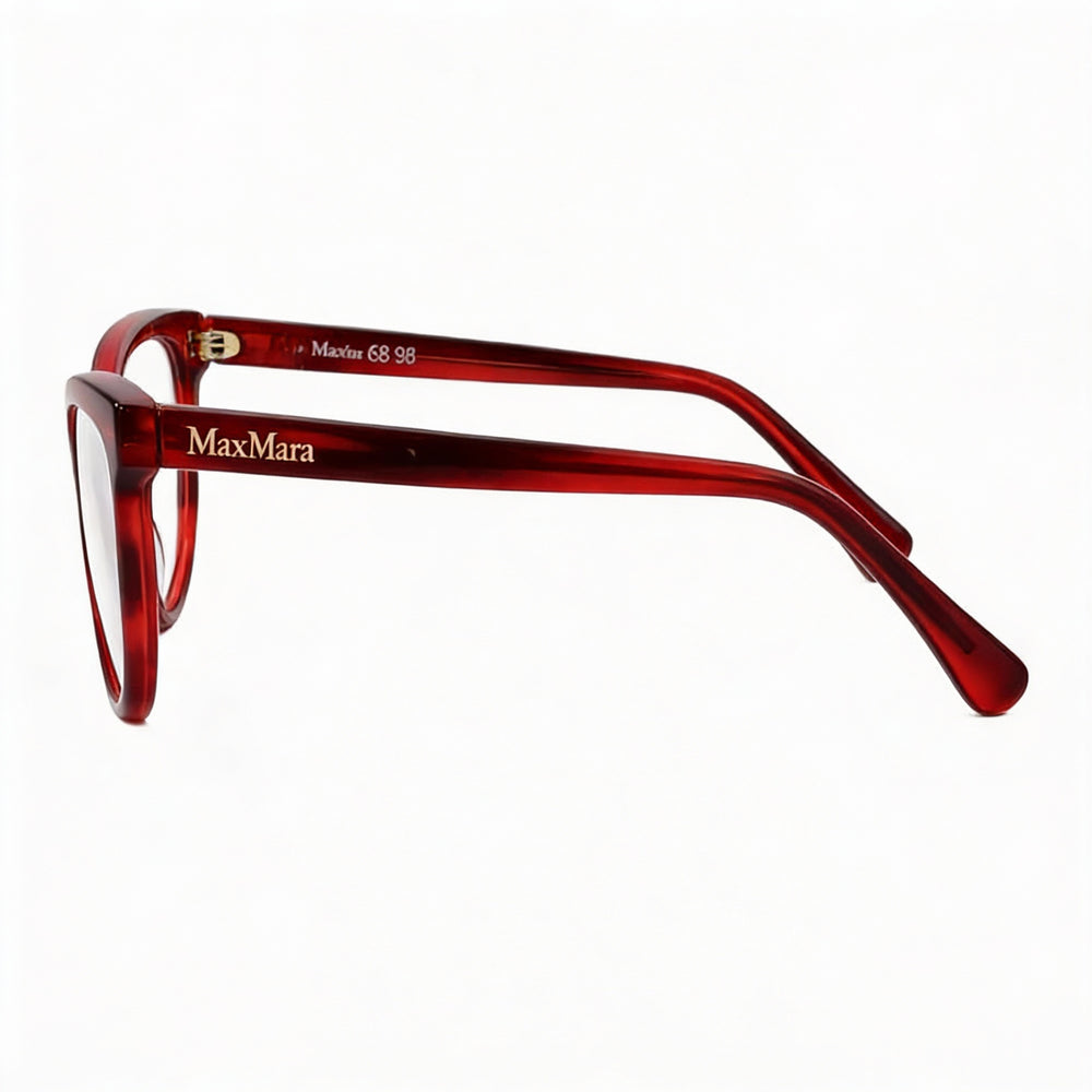 MaxMara MM5093 Men's Modern Style Red Plastic Frame Eyeglasses with Clear Plastic Lenses 54-15-140mm