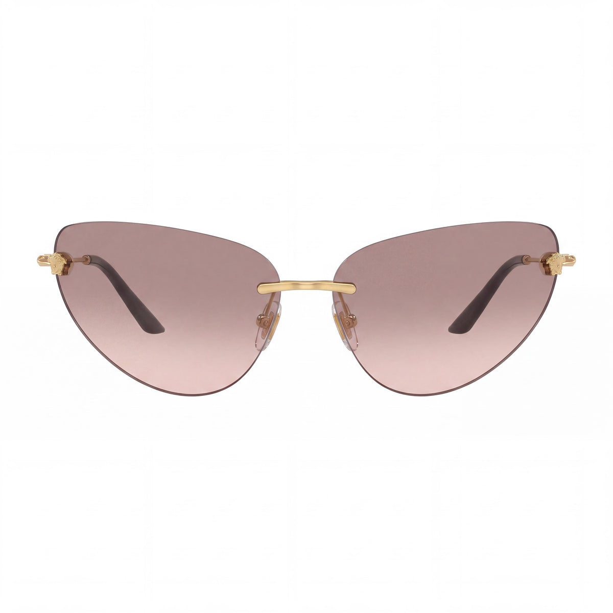 Gafas de sol unisex Versace VE2281 ojo de gato, de metal dorado, montura completa, con espejo marrón, protección UV plateada, 64mm, Photo 2