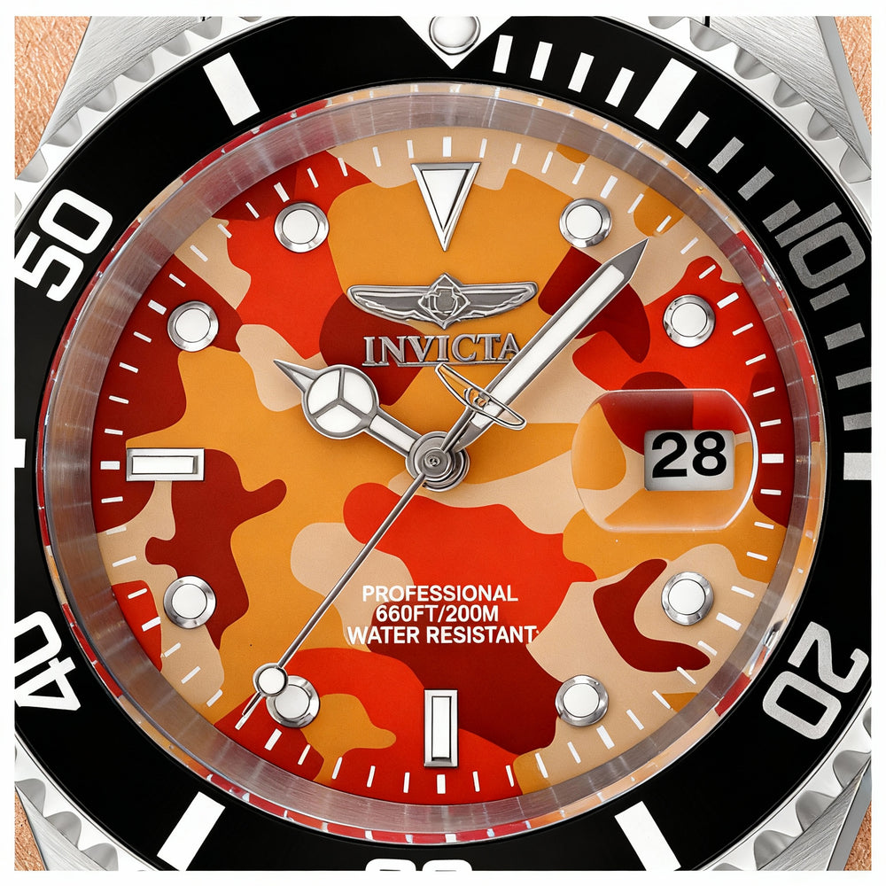 Reloj Invicta Pro Diver 48569 para hombre, de cuarzo, caja de acero inoxidable de 40 mm, esfera naranja, resistente al agua hasta 20 ATM.