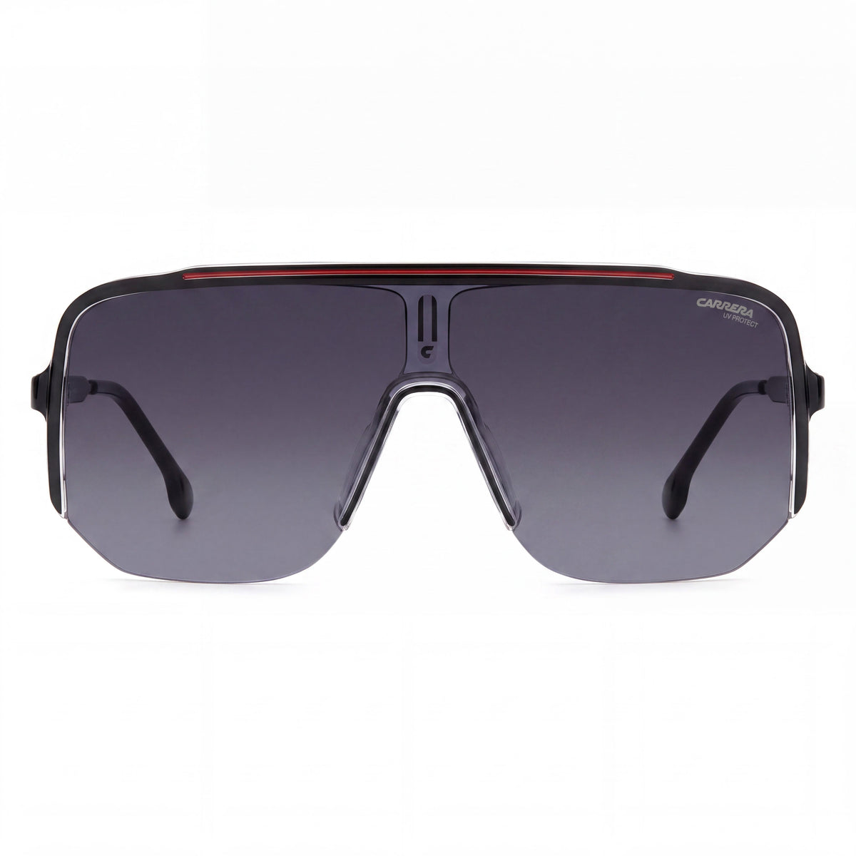 Carrera 1060/S Classic Gafas de sol unisex negras con montura roja y lentes grises oscuras no polarizadas con 100 % de protección UV de acetato 99-01-140, Photo 2