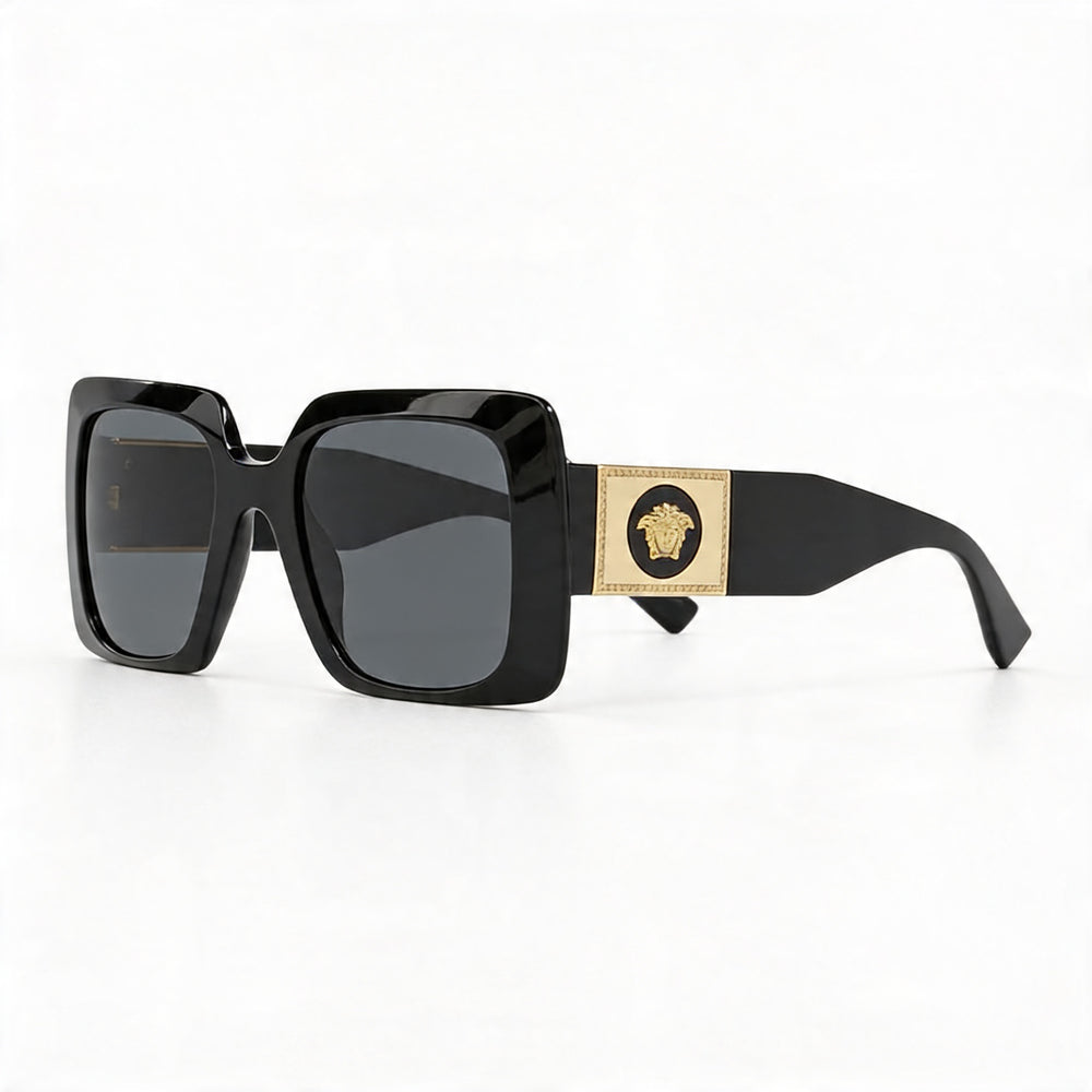 Gafas de sol unisex clásicas Versace de plástico no polarizadas con protección UV, gris oscuro/lente gris de 54 mm
