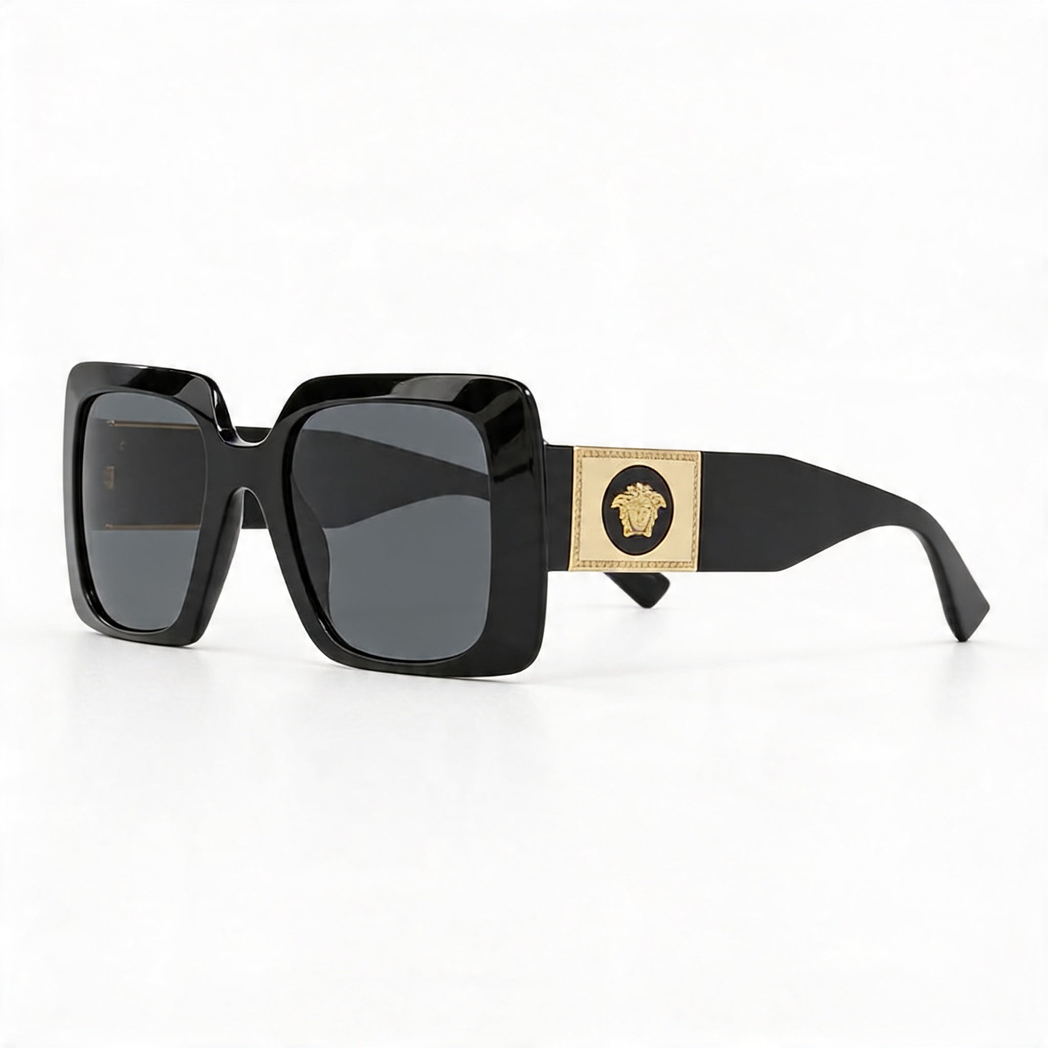 Versace Classic Unisex Plastic Non-Polarized UV Protected Sunglasses, Black Dark Grey/Grey Lens 54mm, Photo 2