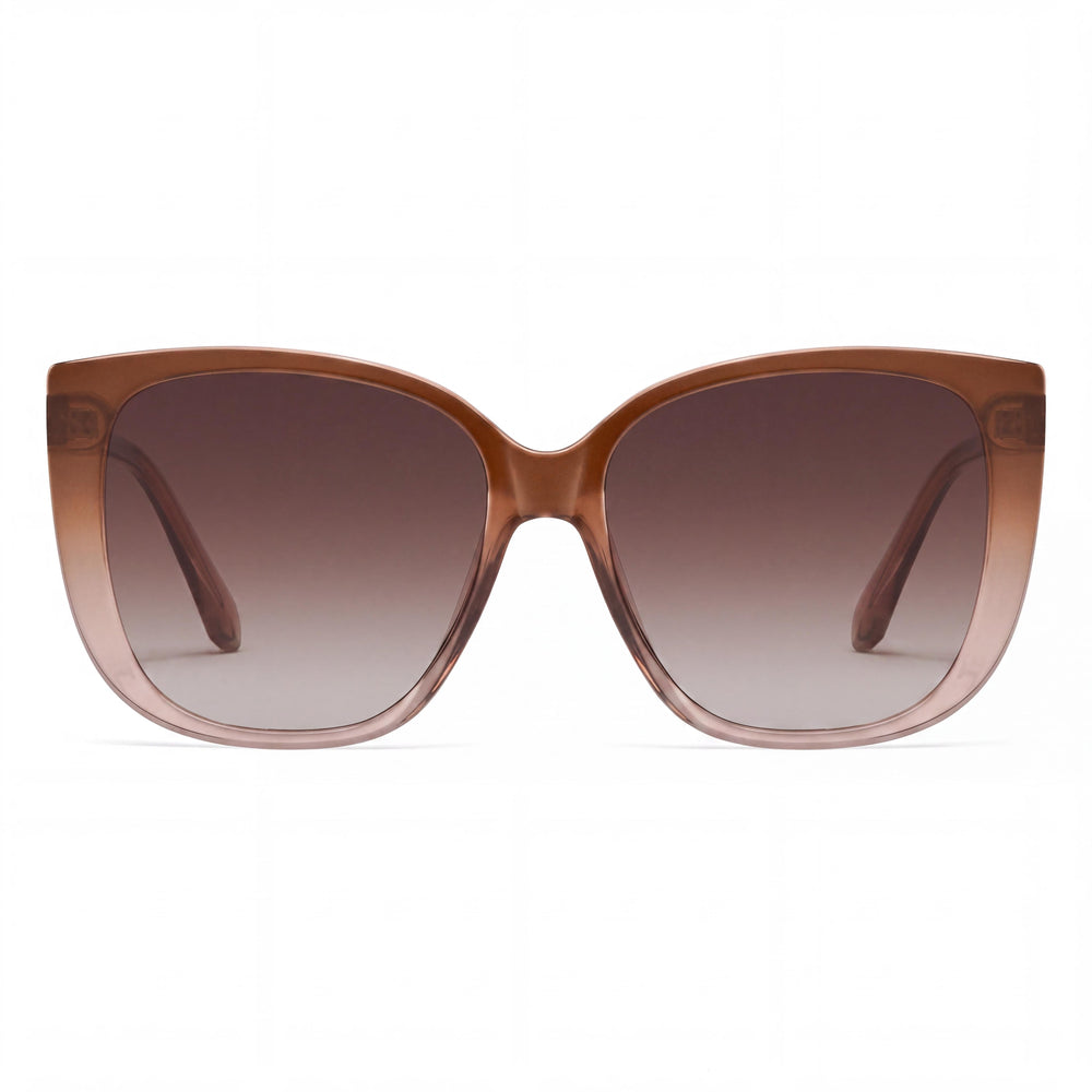 QUAY AUSTRALIA Ever After Women's Coffee Doe Injection Frame Sunglasses with Brown Lenses, UV Protection