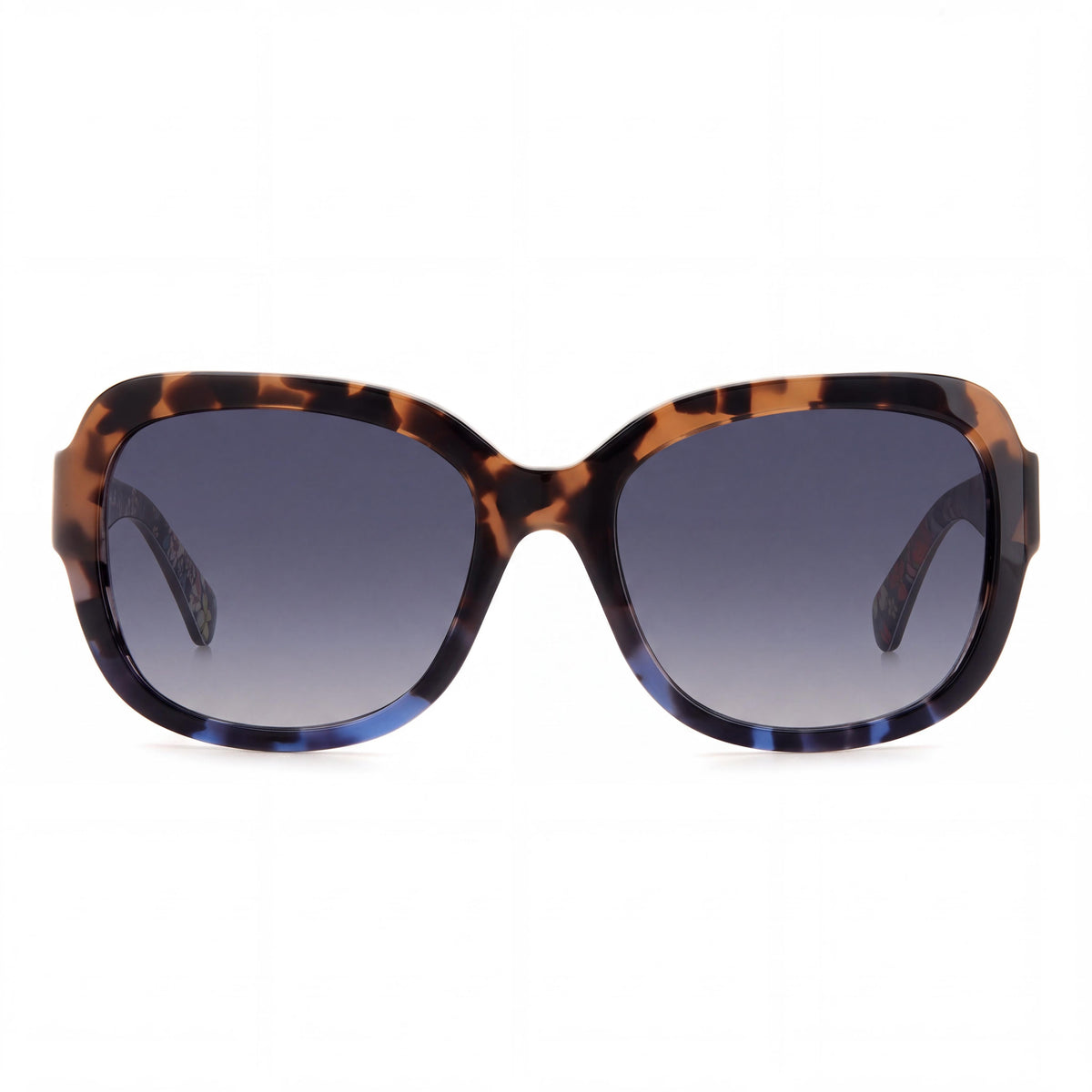 kate spade new york Women's Rectangular Sunglasses, Plastic Frame, 100% UV Protection, Havana Beige Blue, 55mm, Photo 2