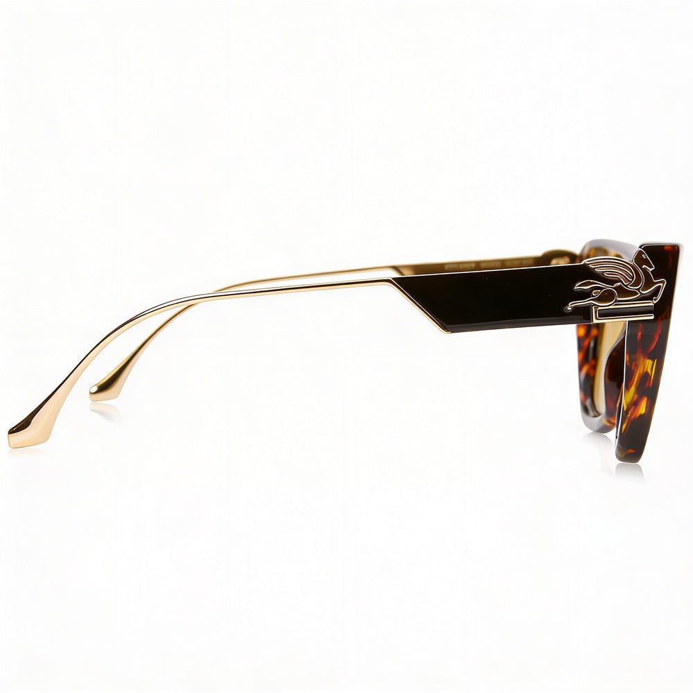 Etro Casual Women's Sunglasses featuring Havana Acetate Frame and Yellow Polycarbonate Lenses 54-20-140