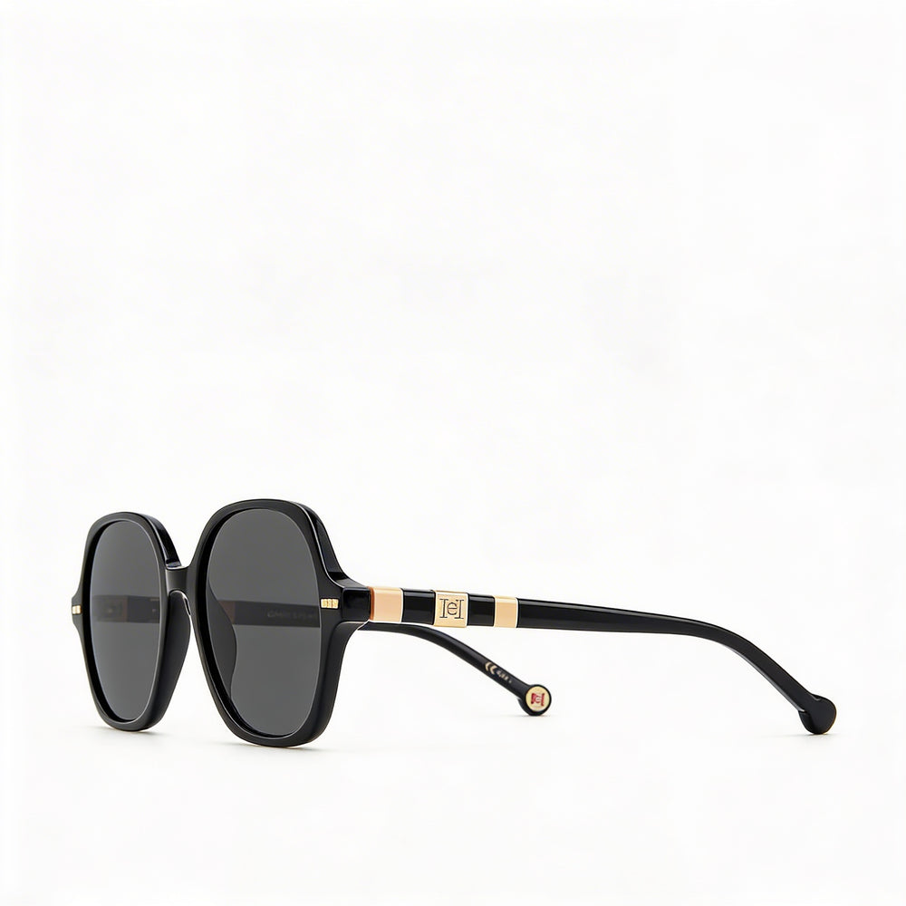 Carolina Herrera Classic Women's Sunglasses, Black Nude Grey Plastic Frame, Black Nude Lenses, 82-92% UV Protection, 55mm
