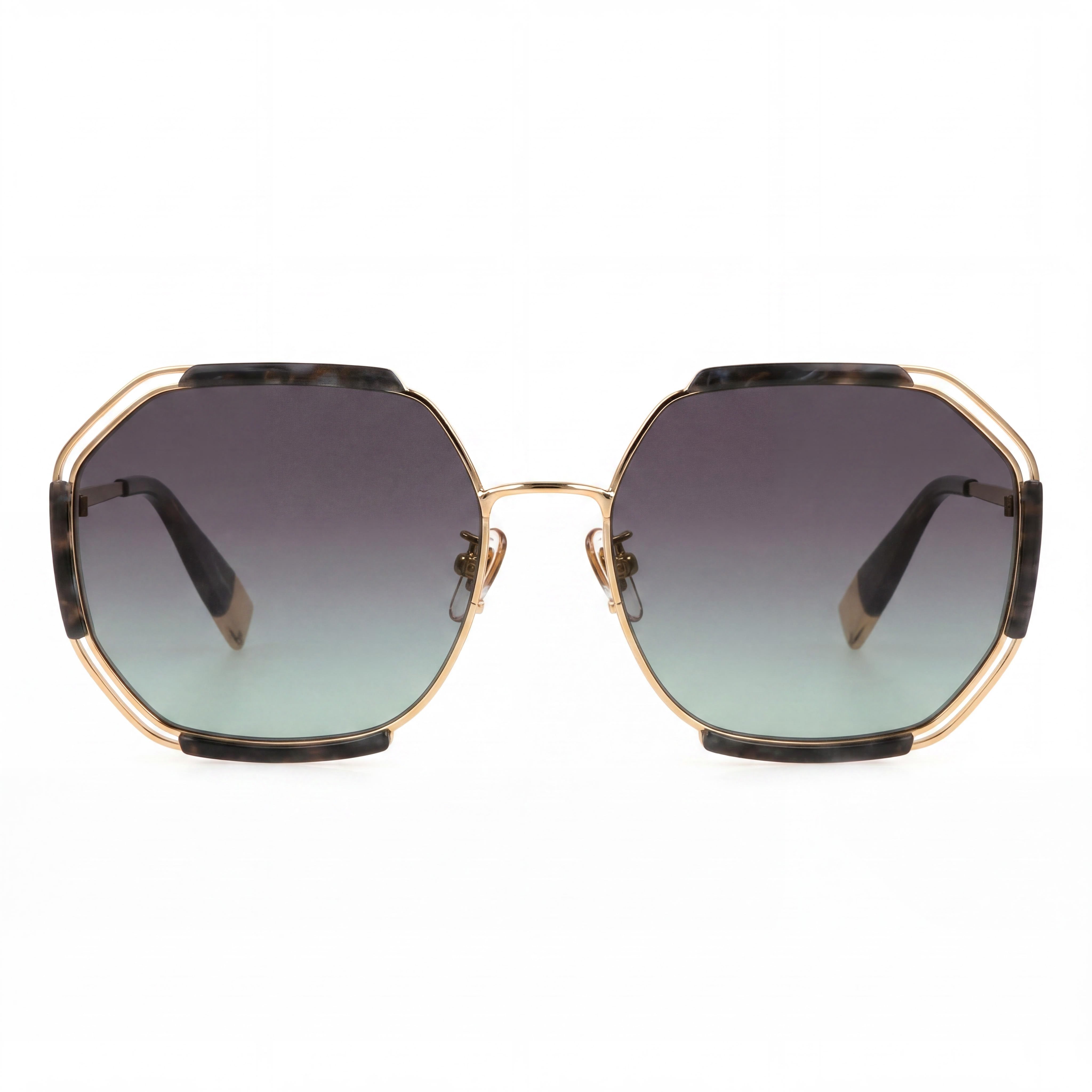 Furla Sfu785 Women's Stainless Steel Rose Gold Frame Smoke Gradient Lens UV 400 Sunglasses 61-18-140, Photo 2