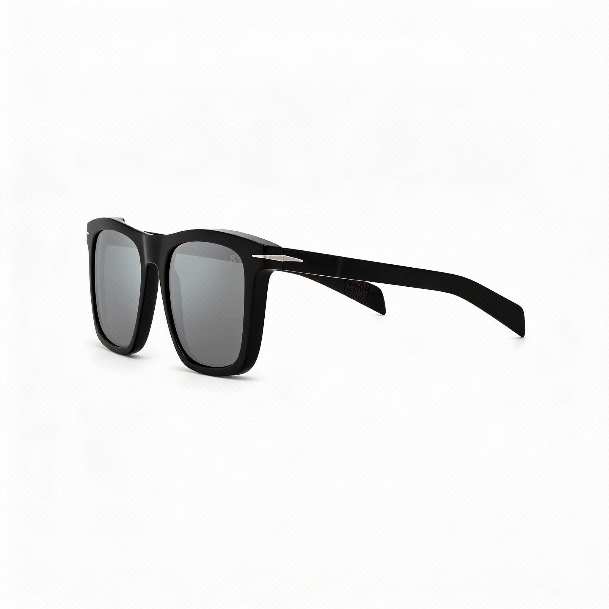 Gafas de sol unisex David Beckham DB 7000/S con montura de acetato, color negro, lentes plateadas espejadas no polarizadas, 51, Photo 3