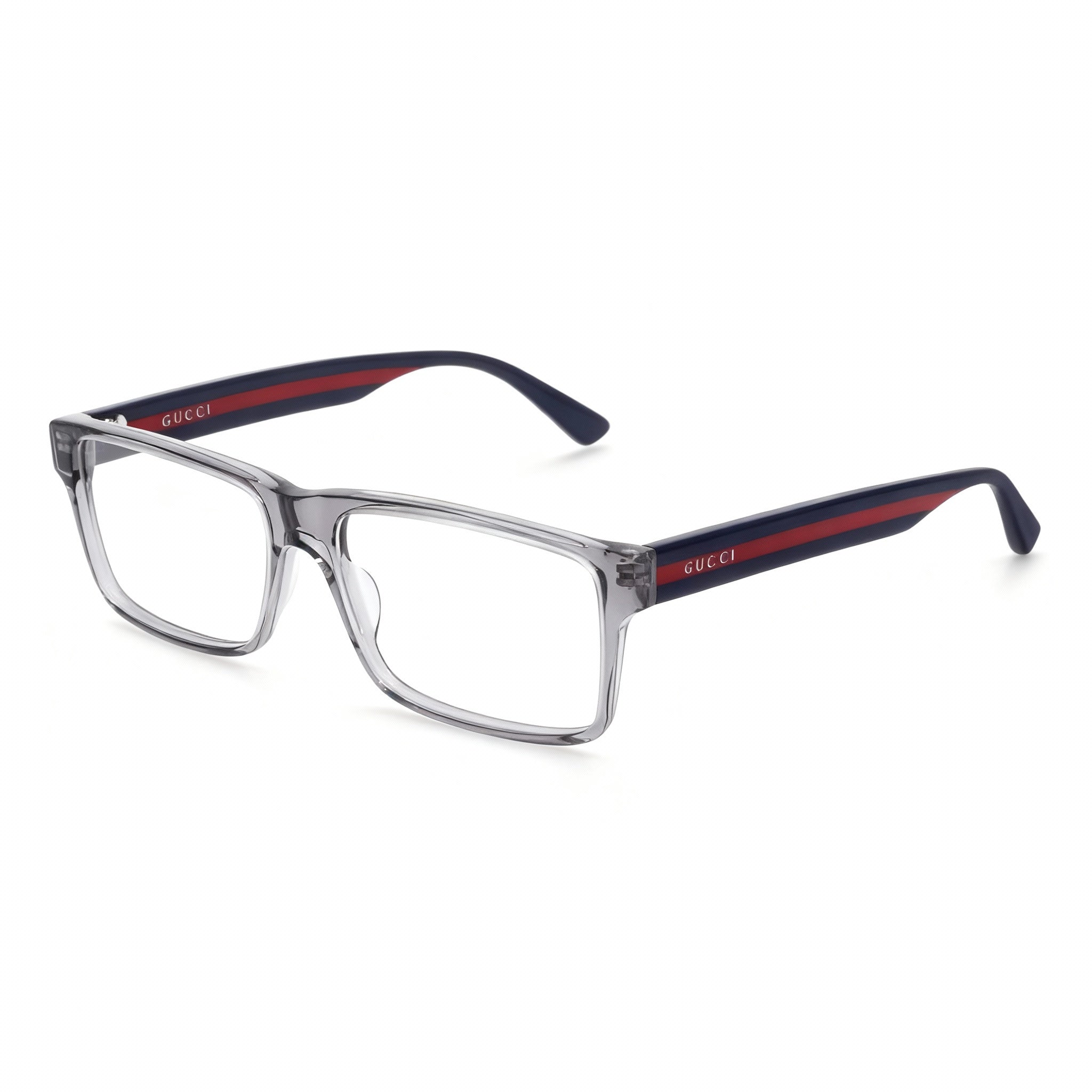 Gucci Web GG0752O Men's Prescription Ready Transparent Grey Blue Acetate Full Rim Eyeglasses 56-16-150, Photo 3