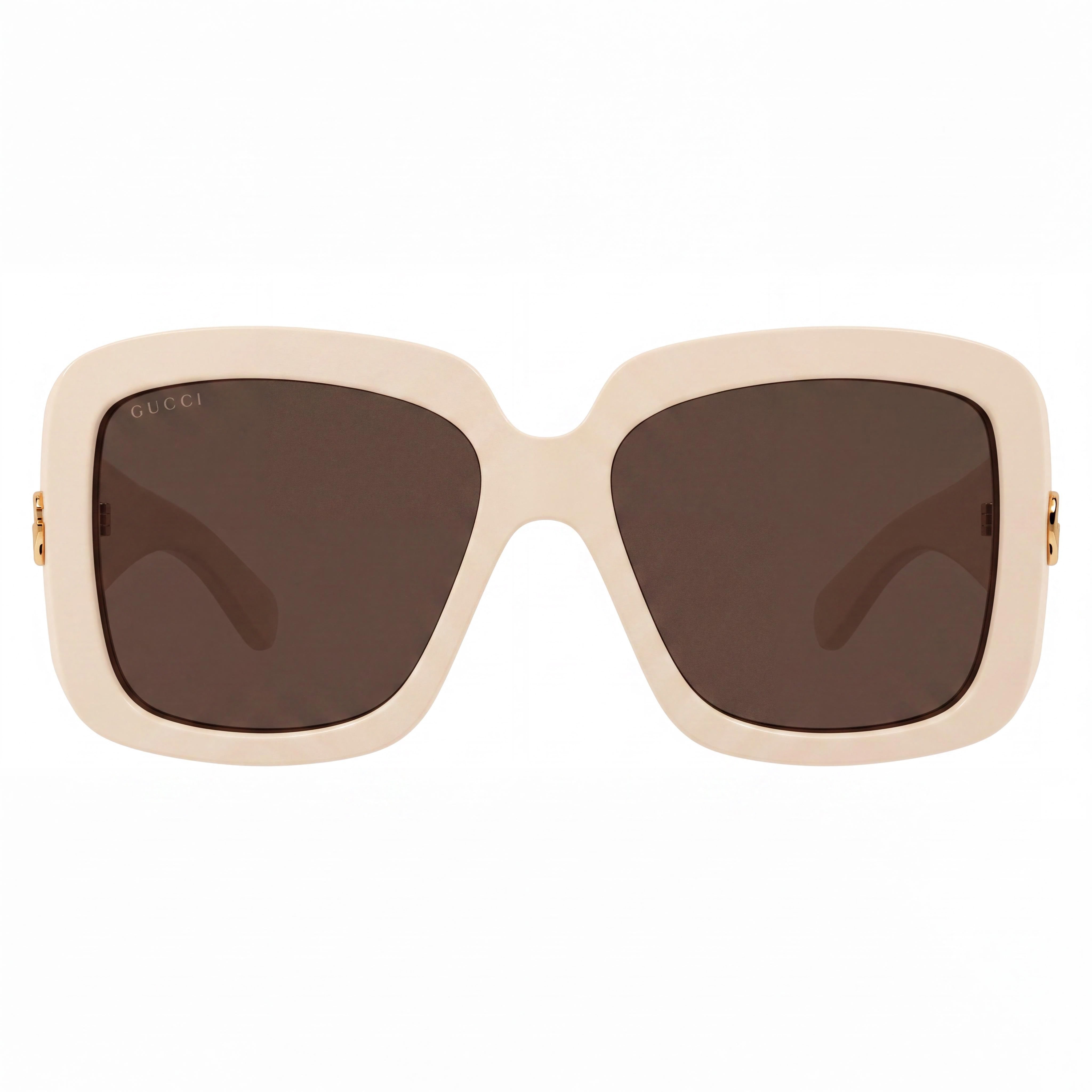 Gucci Women's GG1402S Sunglasses with Ivory-brown Acetate Frame and matching Ivory-brown Lenses, 55mm, Photo 2