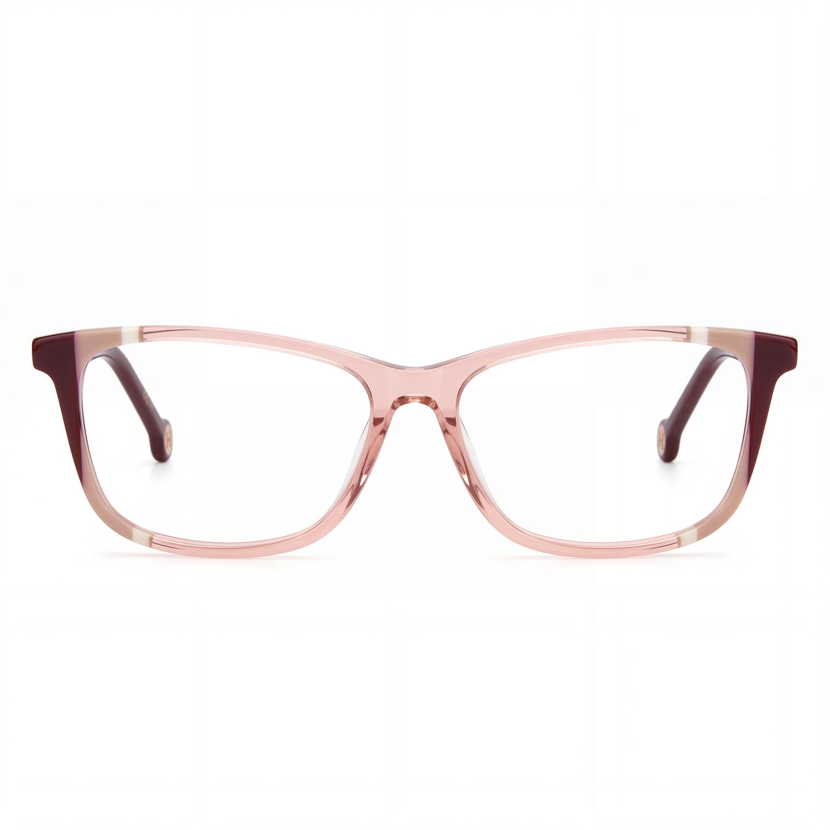 Carolina Herrera Women's Modern Square Plastic Frame Eyeglasses Burgund Nude 53-14-145, Photo 2