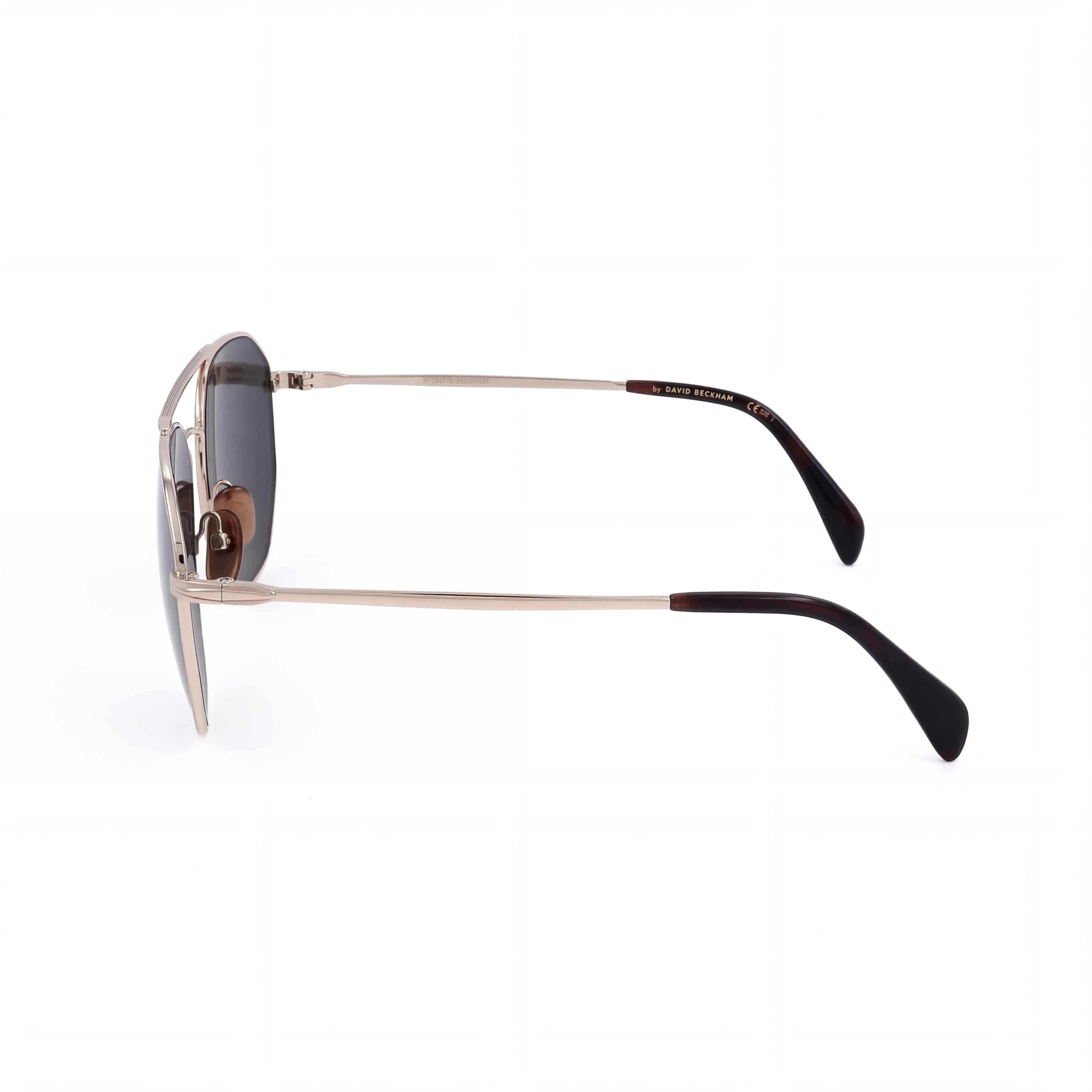 David Beckham Classic Unisex Oro Habana Marco Verde Lentes de Policarbonato Degradado Gris Oscuro Protección UV Gafas de Sol 60mm, Photo 3