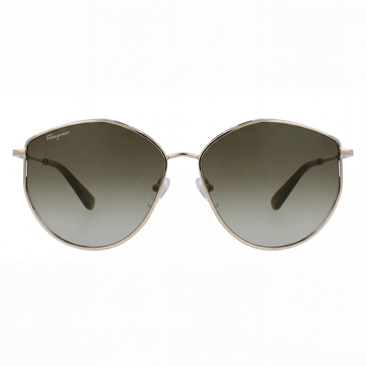 Salvatore Ferragamo Sf264s Women's Acetate Sunglasses with Gold Green Frame and Green Gradient Lenses, 100% UV, 60-15-140, Photo 2
