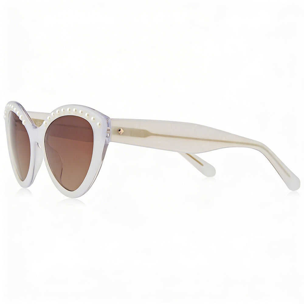 Gafas de sol Kate Spade New York JUNI/G/S PEARL para mujer, montura de acetato marrón blanco, protección UV, 55 mm