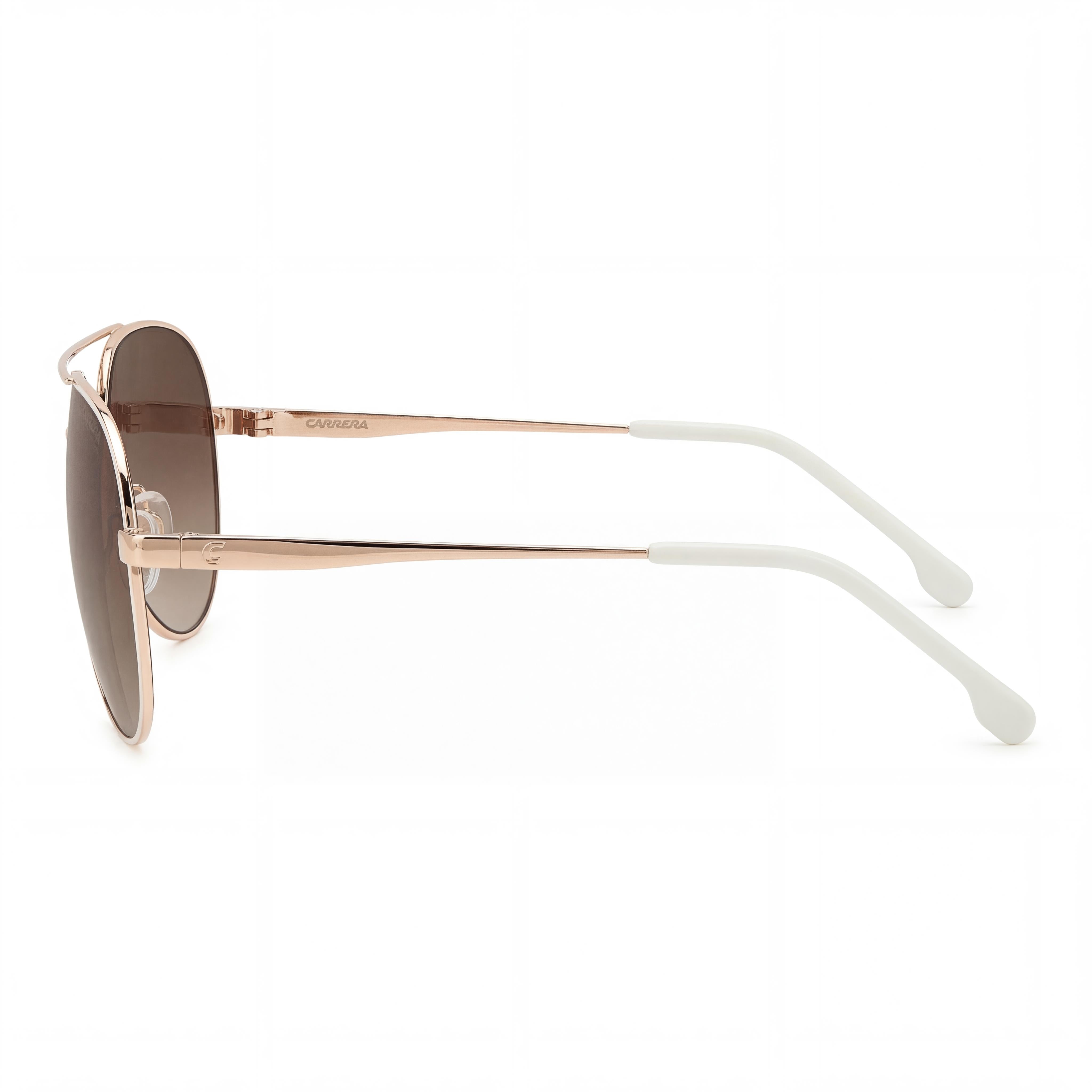 Gafas de sol Carrera de piloto para mujer, modelo 3005/S, montura de acero inoxidable en oro cobre blanco, lentes UV marrones degradadas, 63mm, Photo 3
