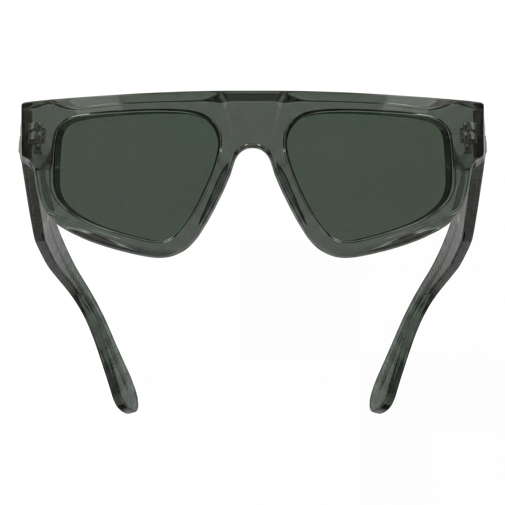 Calvin Klein Ck25539s Unisex Transparent Green Plastic Sunglasses with Solid Green Lenses 54mm UV Protection