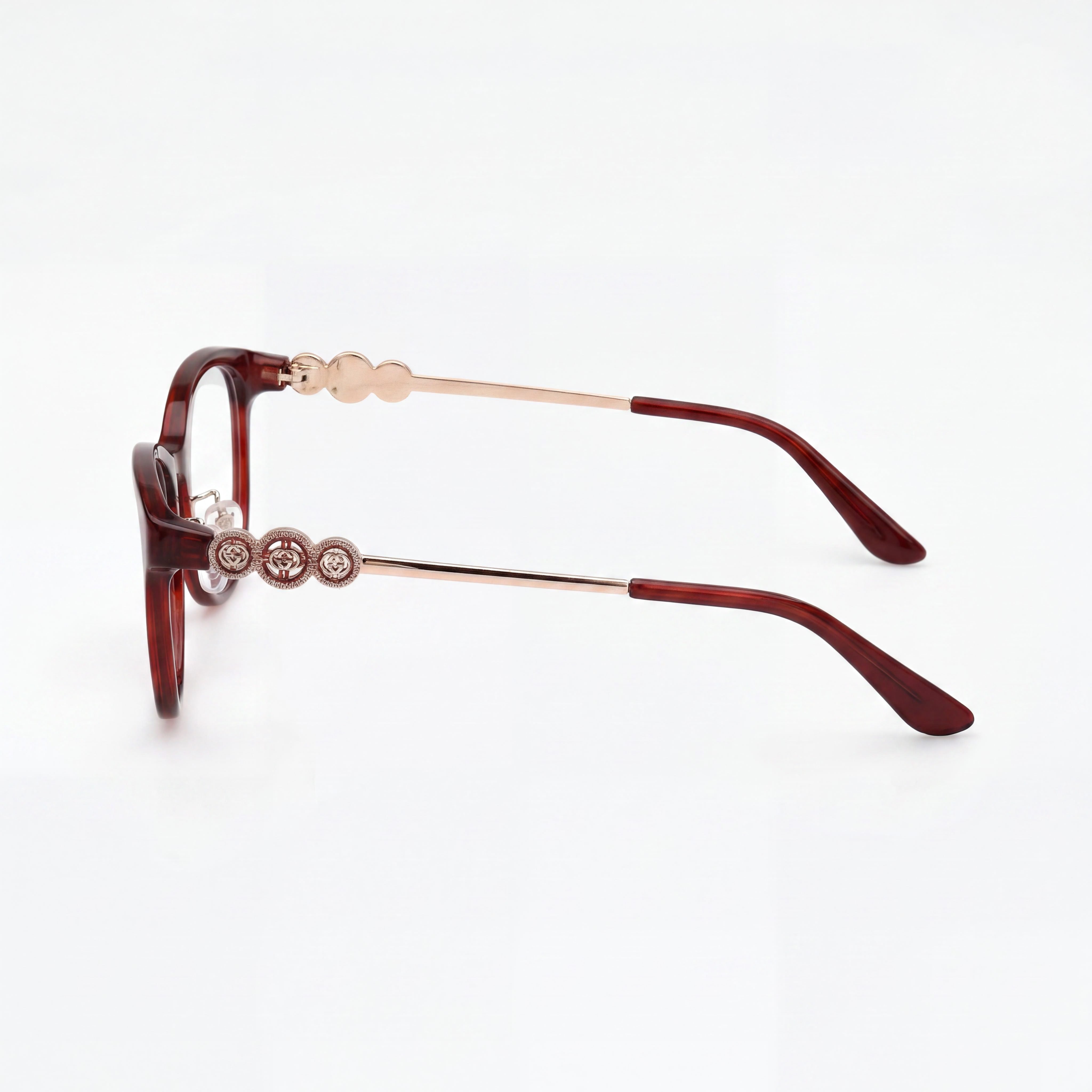 Gafas GUESS Classic para hombre con montura de plástico en burdeos/rosa/dorado y lentes de policarbonato multicolor, 52 mm, Photo 3