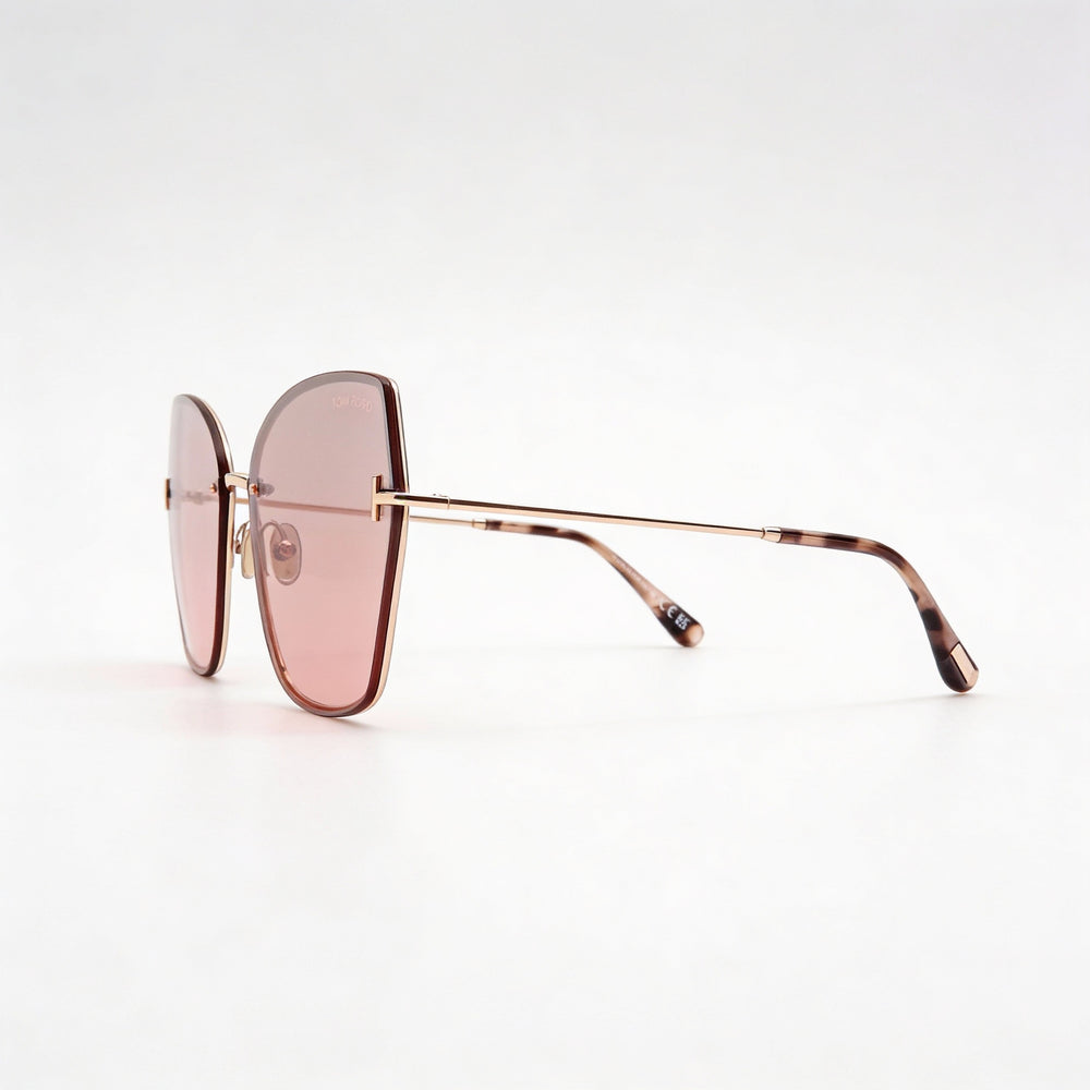Gafas de sol Tom Ford Classic para mujer en color oro rosa burdeos con protección UV