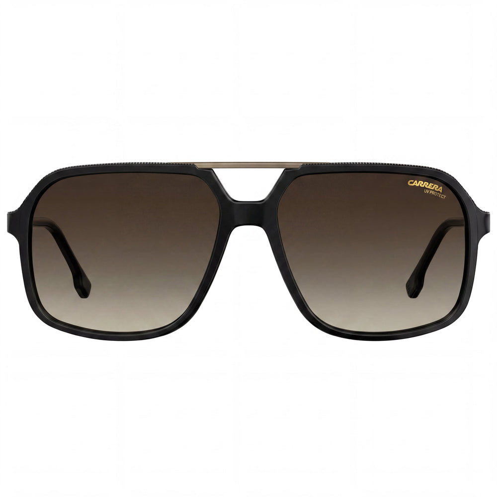 Gafas de sol unisex Carrera CARRERA 229/S con montura de policarbonato, color negro y marrón, lentes de 59 mm de ancho.