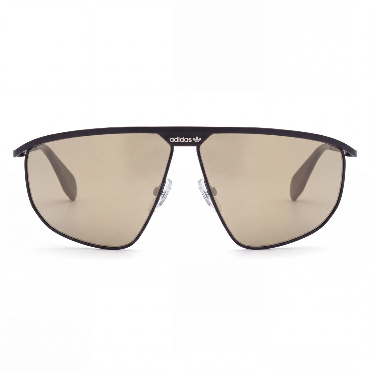 Gafas de sol para hombre adidas Originals OR0028 estilo piloto de metal, montura negro mate, lentes espejadas marrones, 62 mm, Photo 2