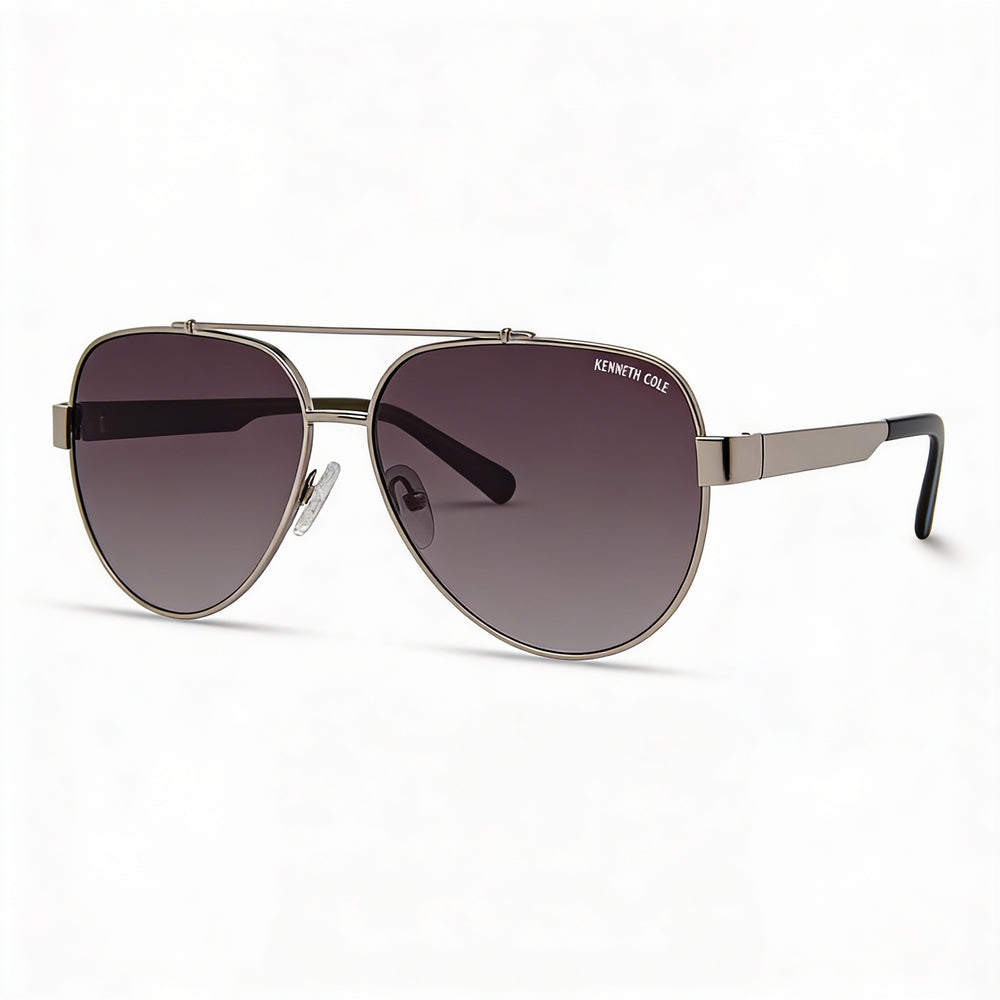 Kenneth Cole New York Kc6008p Women's Metal Shiny Gunmetal Gradient Green Non-Polarized Sunglasses 60mm