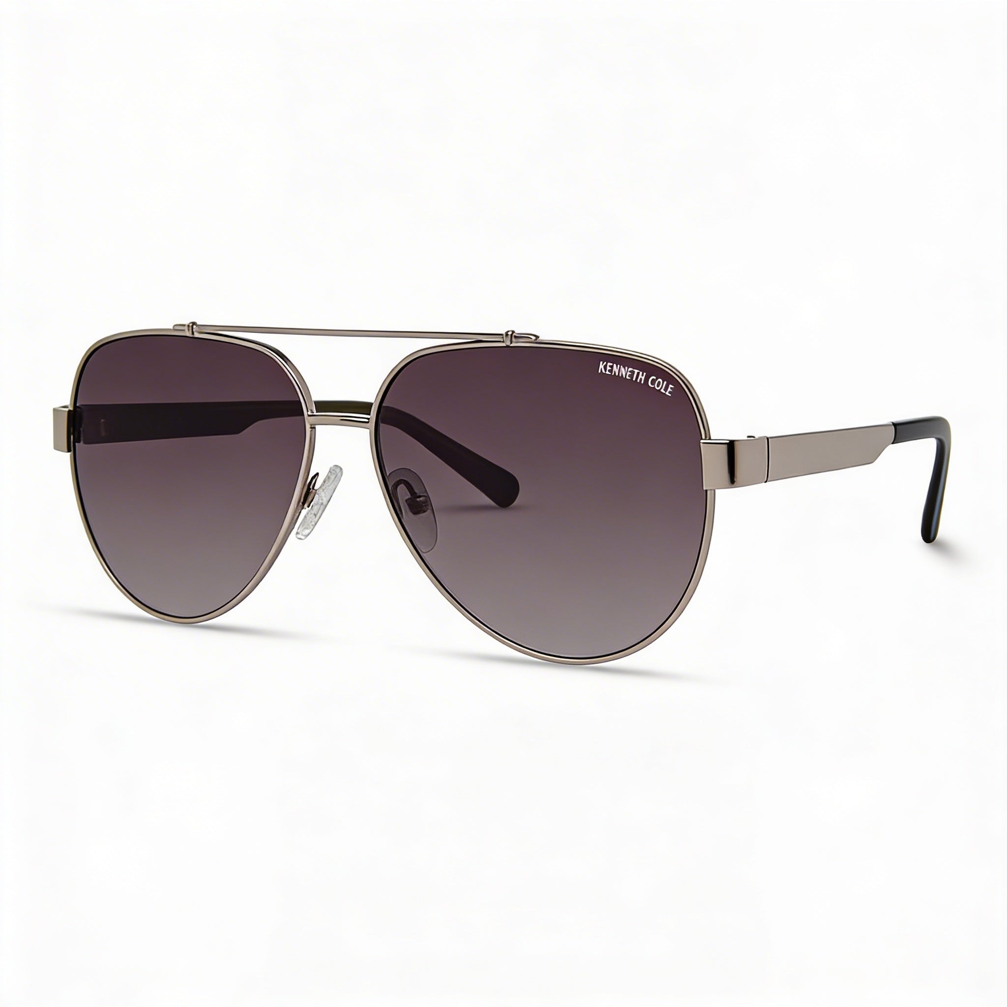 Kenneth Cole New York Kc6008p Women's Metal Shiny Gunmetal Gradient Green Non-Polarized Sunglasses 60mm, Photo 3