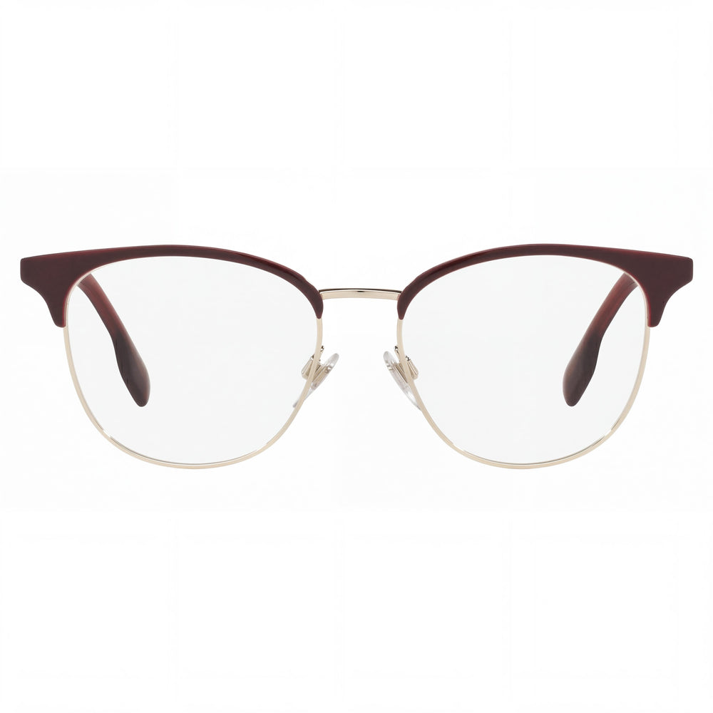 BURBERRY Be 1355 Unisex Metal Optical Eyeglasses Frame in Light Gold Bordeaux, 52mm Lens Width