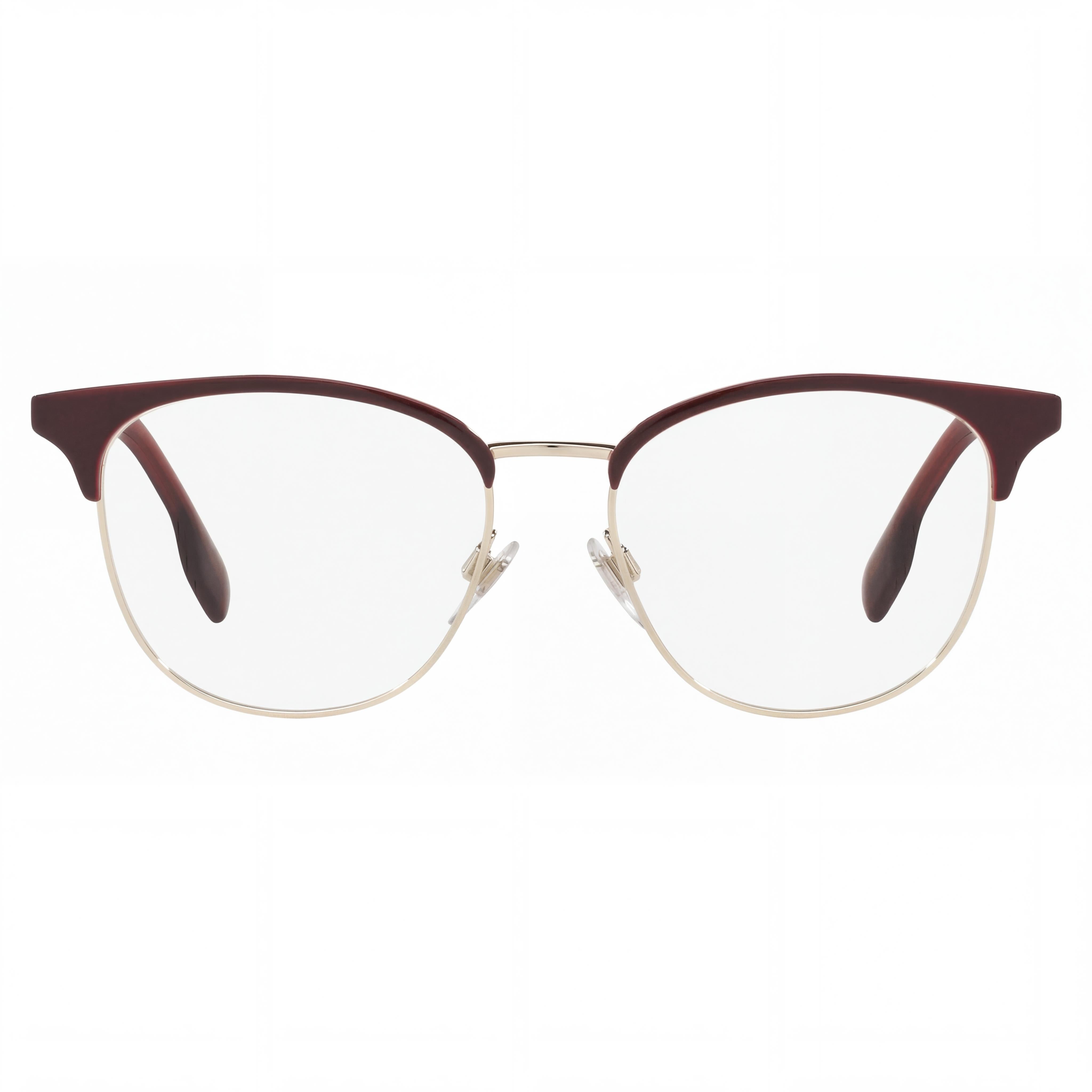 BURBERRY Be 1355 Gafas Ópticas Metálicas Unisex Marco Oro Claro Burdeos, 52mm Ancho de Lente, Photo 2