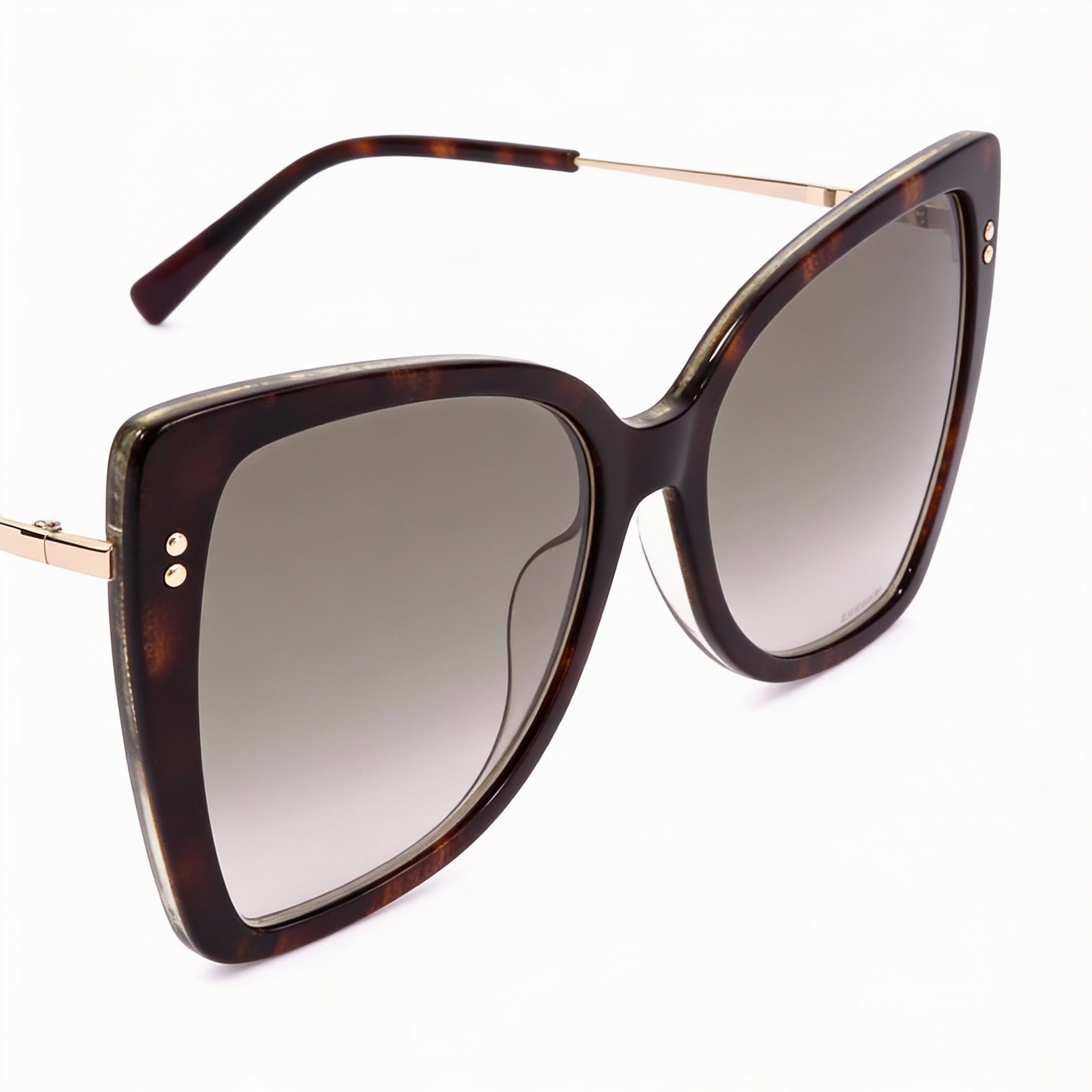 Gafas de sol unisex casuales Missoni de acetato con forma de mariposa, montura marrón habano con degradado marrón y protección UV de 58 mm, Photo 3